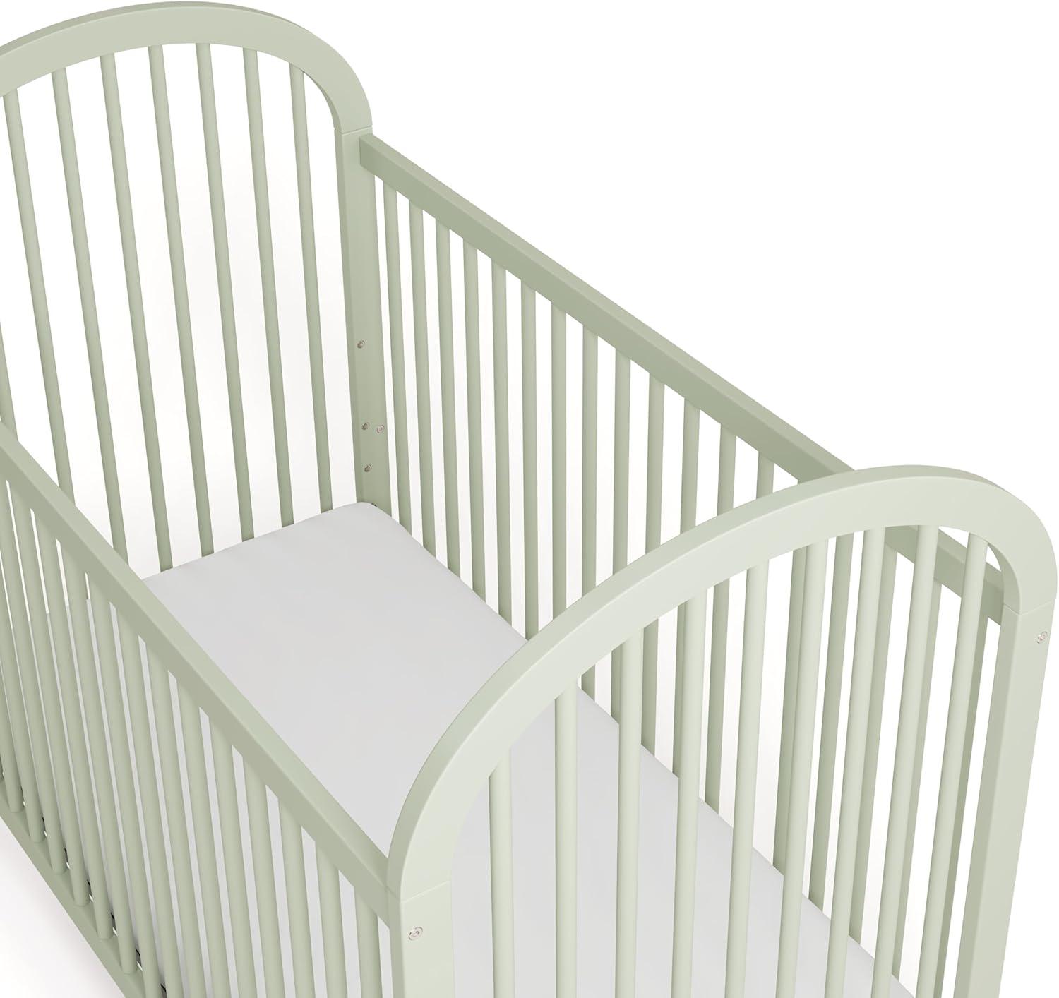 imageGraco Olivia Convertible Crib White GREENGUARD Gold Certified 100 Solid Wood Fits Standard Crib Mattress Converts to Toddler Bed and Daybed 4 Adjustable Mattress HeightsSage