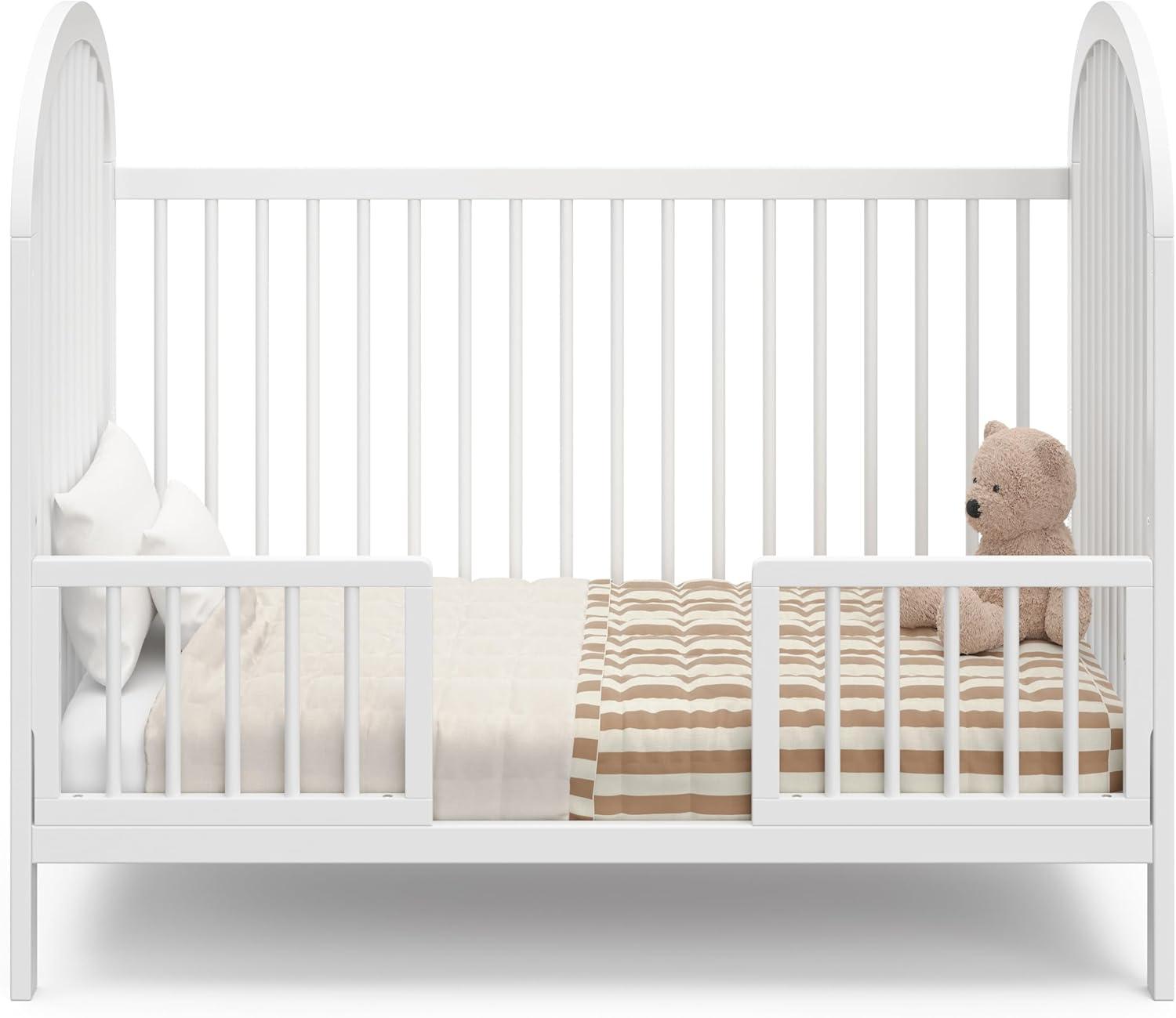 imageGraco Olivia Convertible Crib White GREENGUARD Gold Certified 100 Solid Wood Fits Standard Crib Mattress Converts to Toddler Bed and Daybed 4 Adjustable Mattress HeightsWhite