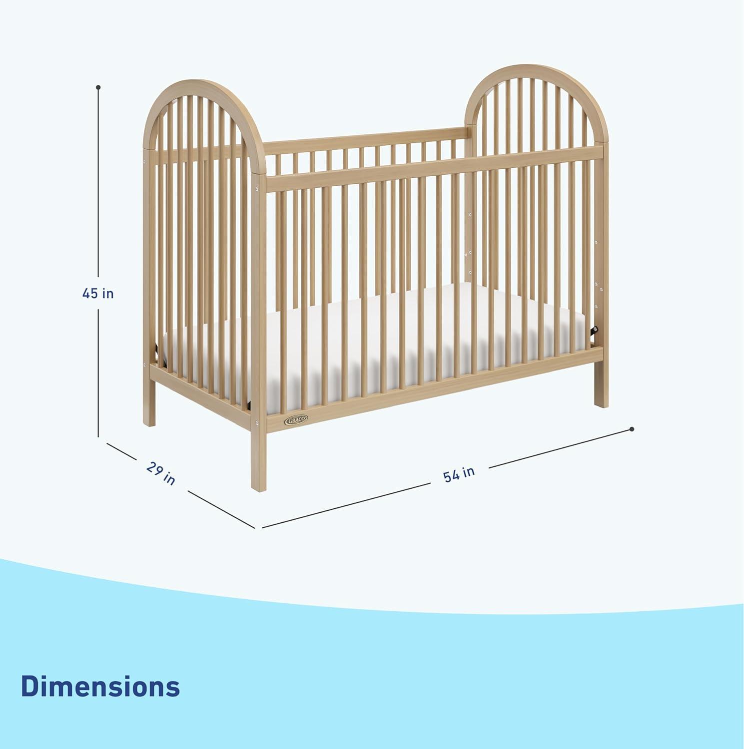 imageGraco Olivia Convertible Crib White GREENGUARD Gold Certified 100 Solid Wood Fits Standard Crib Mattress Converts to Toddler Bed and Daybed 4 Adjustable Mattress HeightsDriftwood