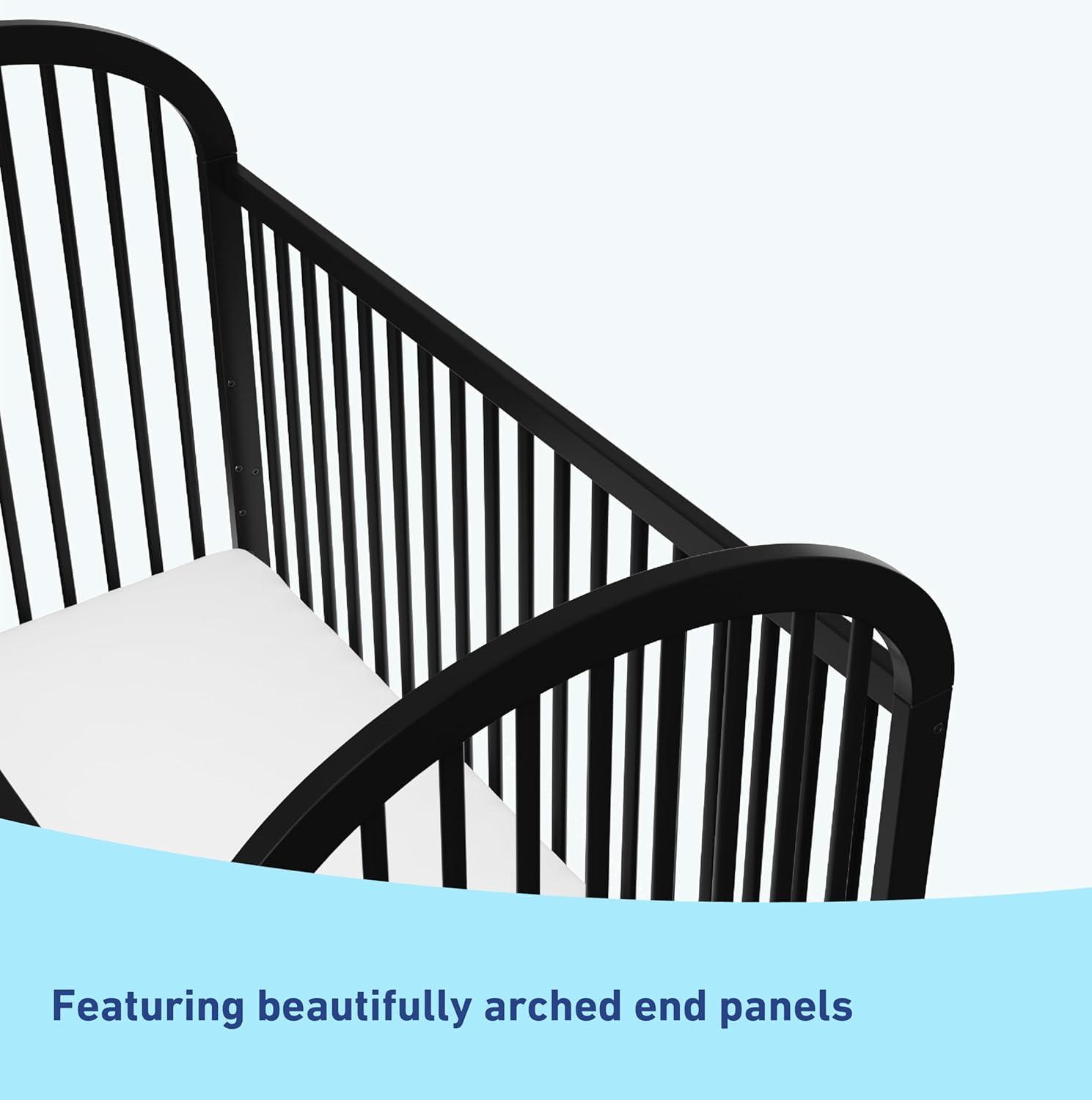 imageGraco Olivia Convertible Crib White GREENGUARD Gold Certified 100 Solid Wood Fits Standard Crib Mattress Converts to Toddler Bed and Daybed 4 Adjustable Mattress HeightsBlack