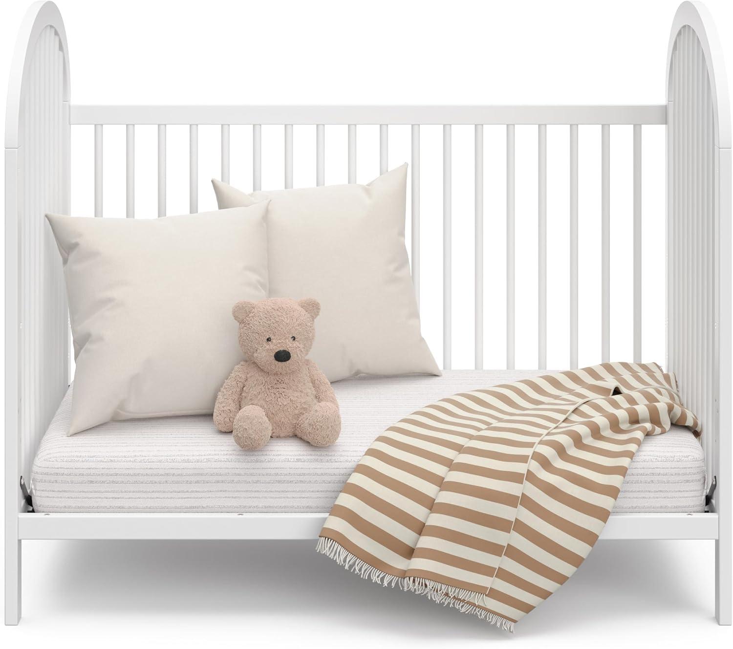 imageGraco Olivia Convertible Crib White GREENGUARD Gold Certified 100 Solid Wood Fits Standard Crib Mattress Converts to Toddler Bed and Daybed 4 Adjustable Mattress HeightsWhite