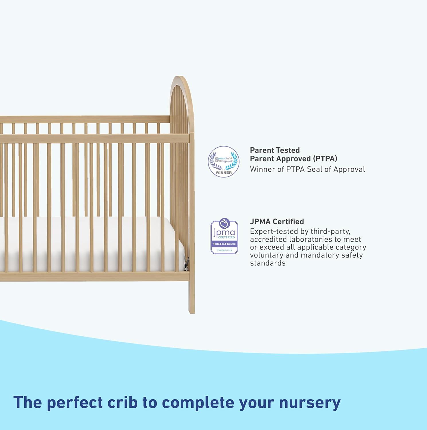 imageGraco Olivia Convertible Crib White GREENGUARD Gold Certified 100 Solid Wood Fits Standard Crib Mattress Converts to Toddler Bed and Daybed 4 Adjustable Mattress HeightsDriftwood