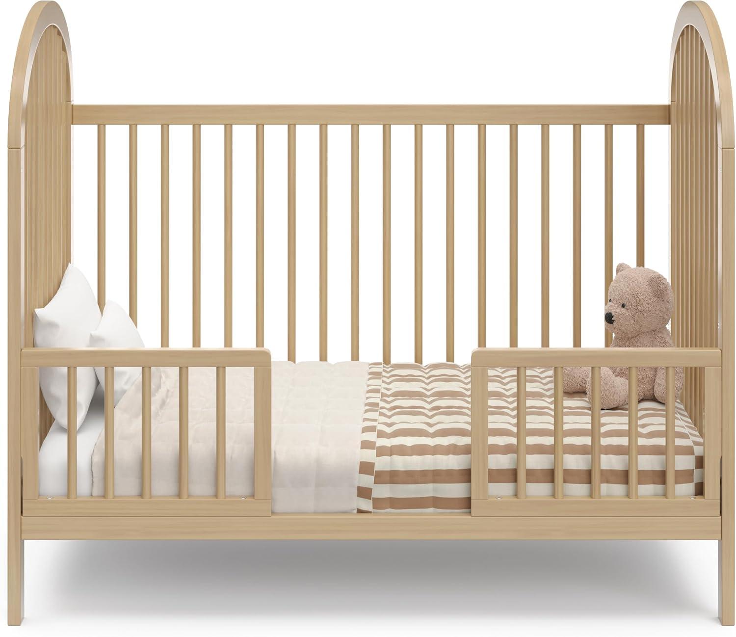 imageGraco Olivia Convertible Crib White GREENGUARD Gold Certified 100 Solid Wood Fits Standard Crib Mattress Converts to Toddler Bed and Daybed 4 Adjustable Mattress HeightsDriftwood