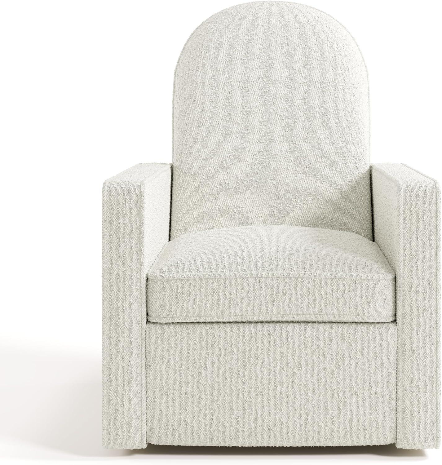 imageGraco Olivia SmallSpaces Premium Nursery Power Recliner Swivel Glider Dune Basketweave Smaller Profile for Smaller Rooms Upholstered Power Recliner Chair USB Charging Port Durable Metal BaseIvory Boucle