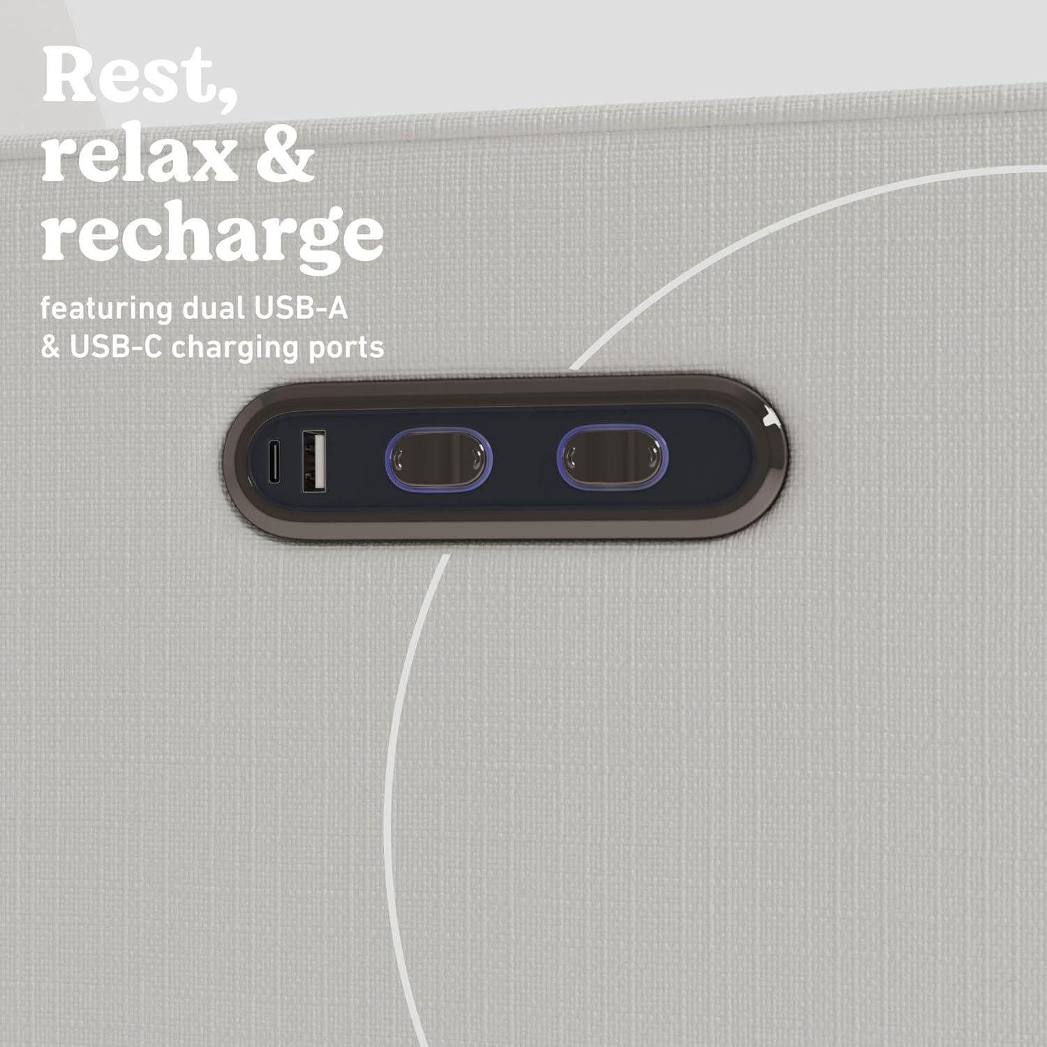 imageGraco Olivia SmallSpaces Premium Nursery Power Recliner Swivel Glider Dune Basketweave Smaller Profile for Smaller Rooms Upholstered Power Recliner Chair USB Charging Port Durable Metal BaseIvory Basketweave