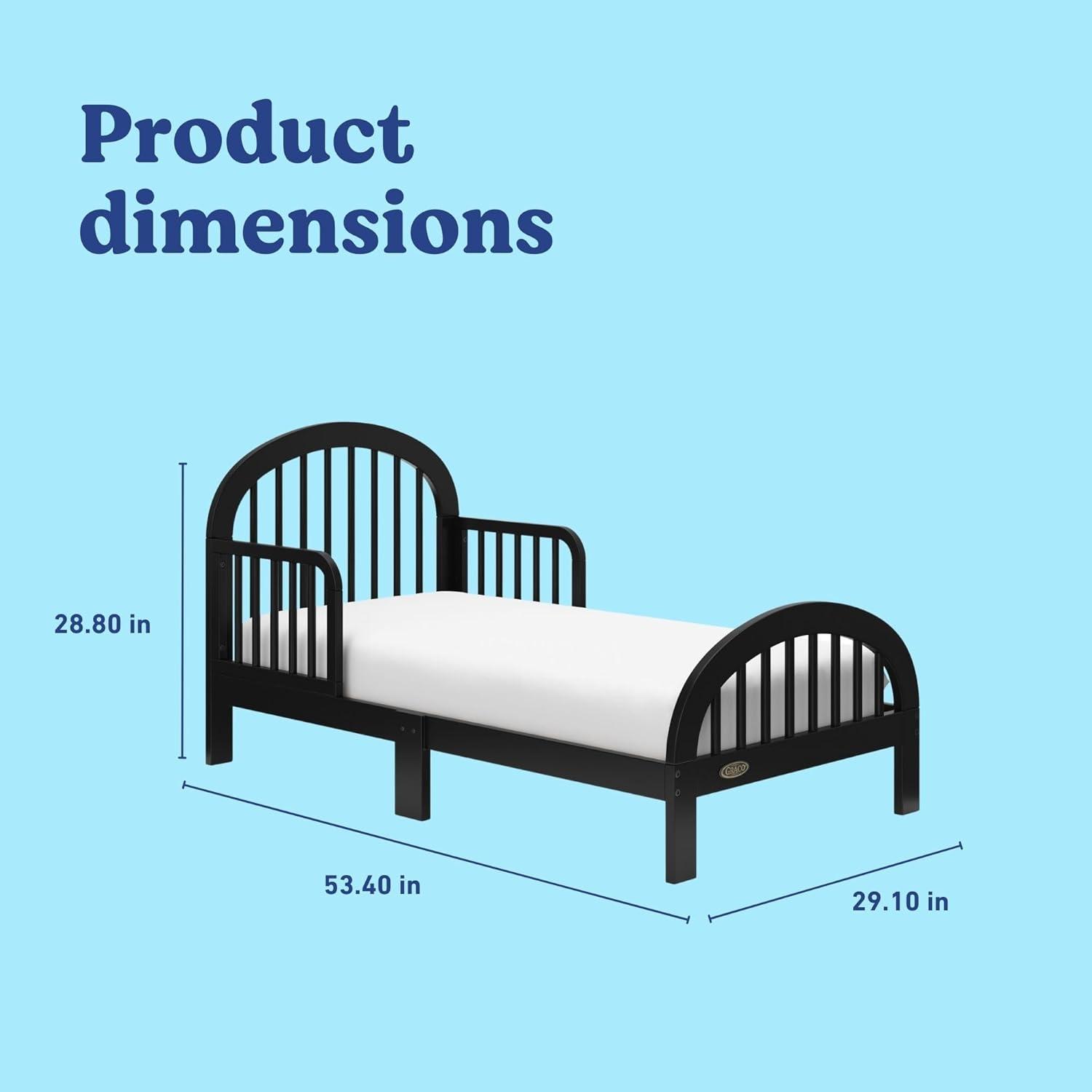 imageGraco Olivia Toddler Bed Driftwood GREENGUARD Gold Certified Includes Toddler Safety Guardrails Fits Standard Crib ampamp Toddler Mattress Stylish Arched DesignBlack