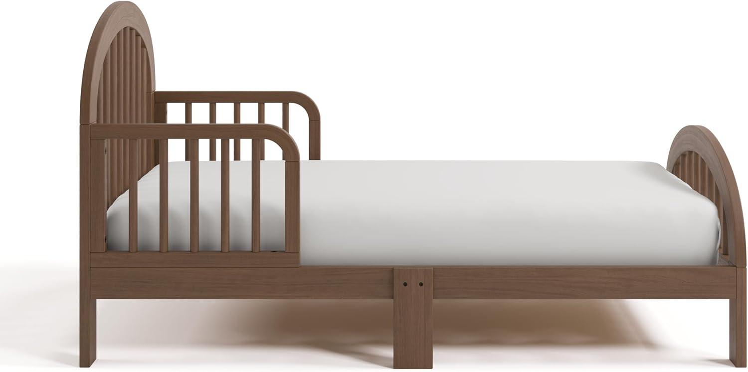 imageGraco Olivia Toddler Bed Driftwood GREENGUARD Gold Certified Includes Toddler Safety Guardrails Fits Standard Crib ampamp Toddler Mattress Stylish Arched DesignHazelnut