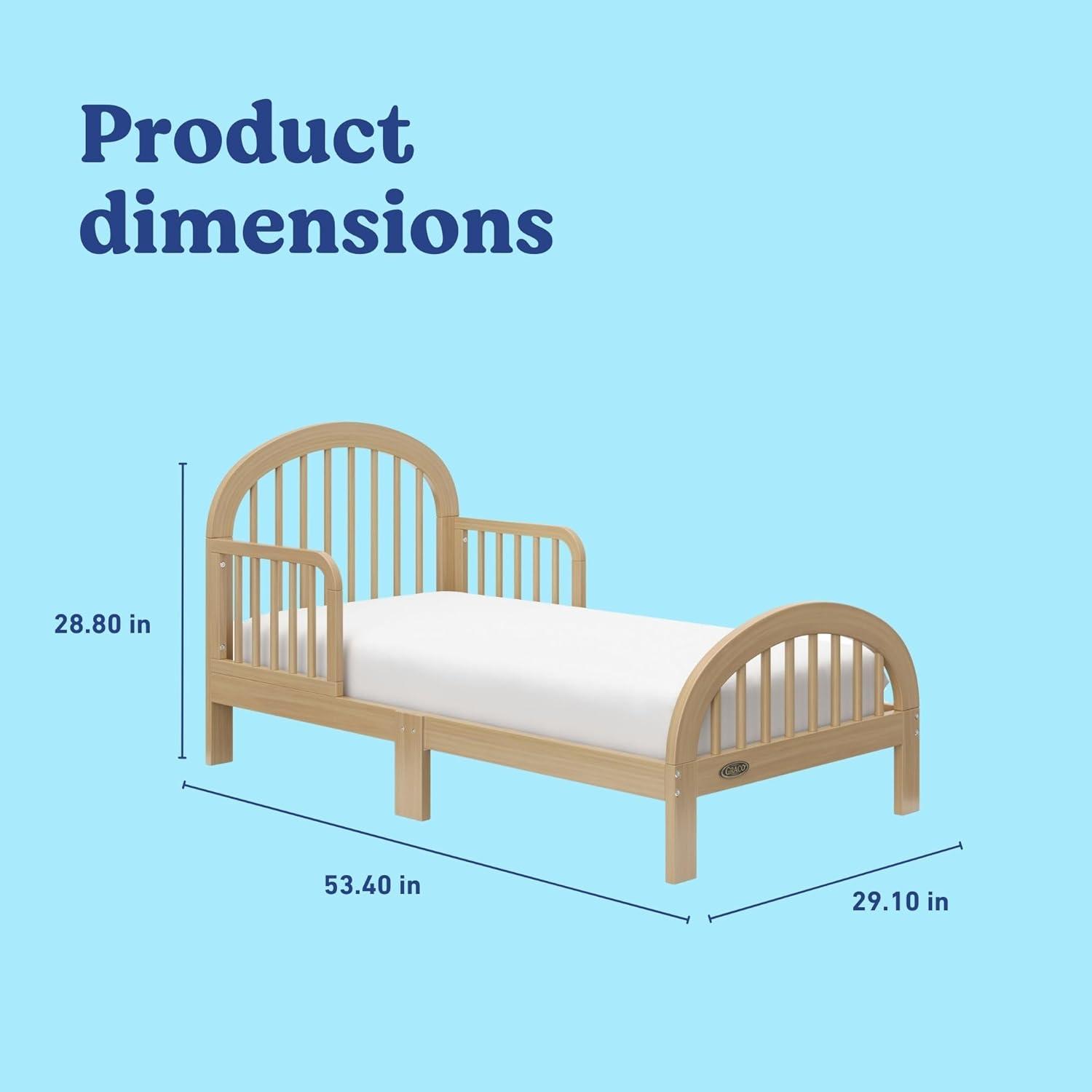 imageGraco Olivia Toddler Bed Driftwood GREENGUARD Gold Certified Includes Toddler Safety Guardrails Fits Standard Crib ampamp Toddler Mattress Stylish Arched DesignDriftwood