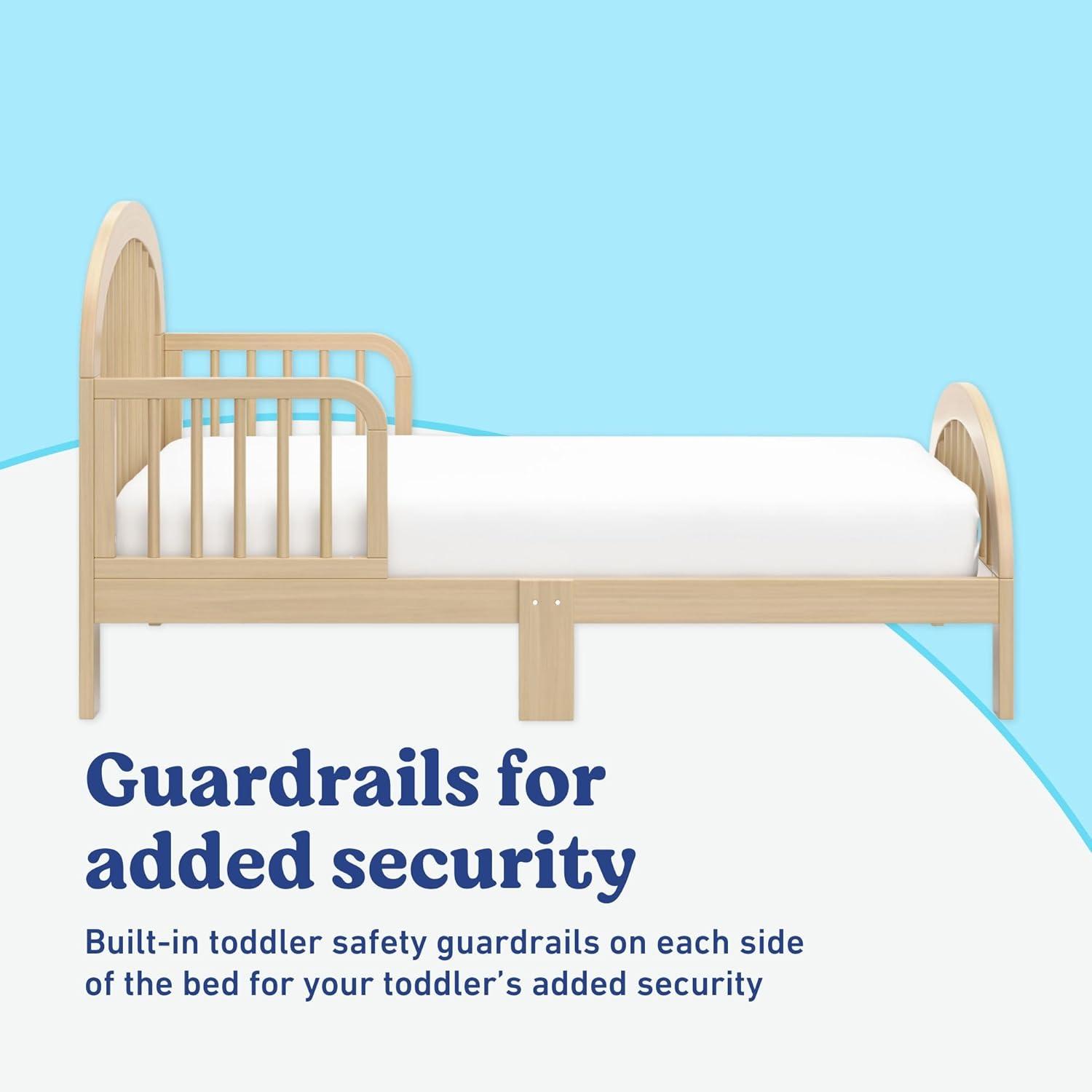 imageGraco Olivia Toddler Bed Driftwood GREENGUARD Gold Certified Includes Toddler Safety Guardrails Fits Standard Crib ampamp Toddler Mattress Stylish Arched DesignDriftwood