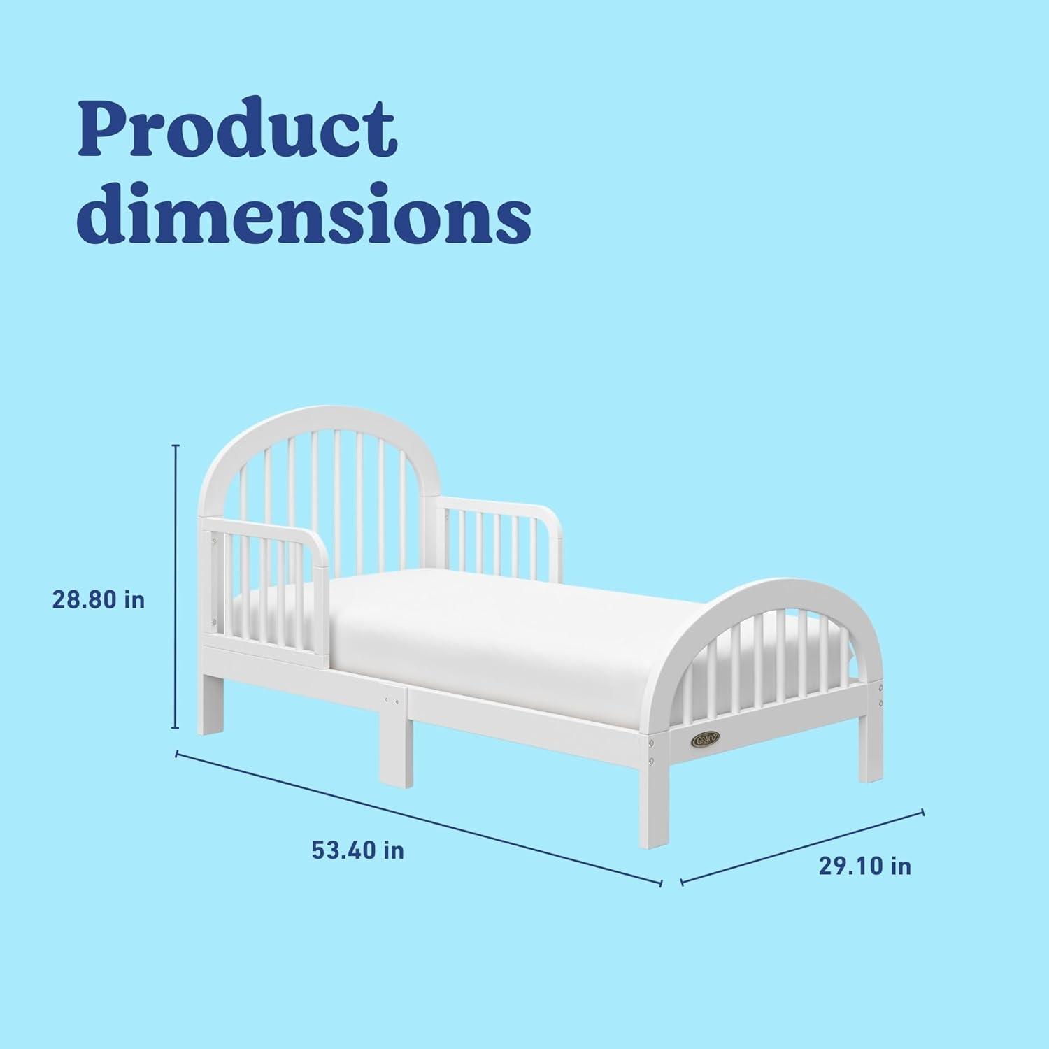 imageGraco Olivia Toddler Bed Driftwood GREENGUARD Gold Certified Includes Toddler Safety Guardrails Fits Standard Crib ampamp Toddler Mattress Stylish Arched DesignWhite