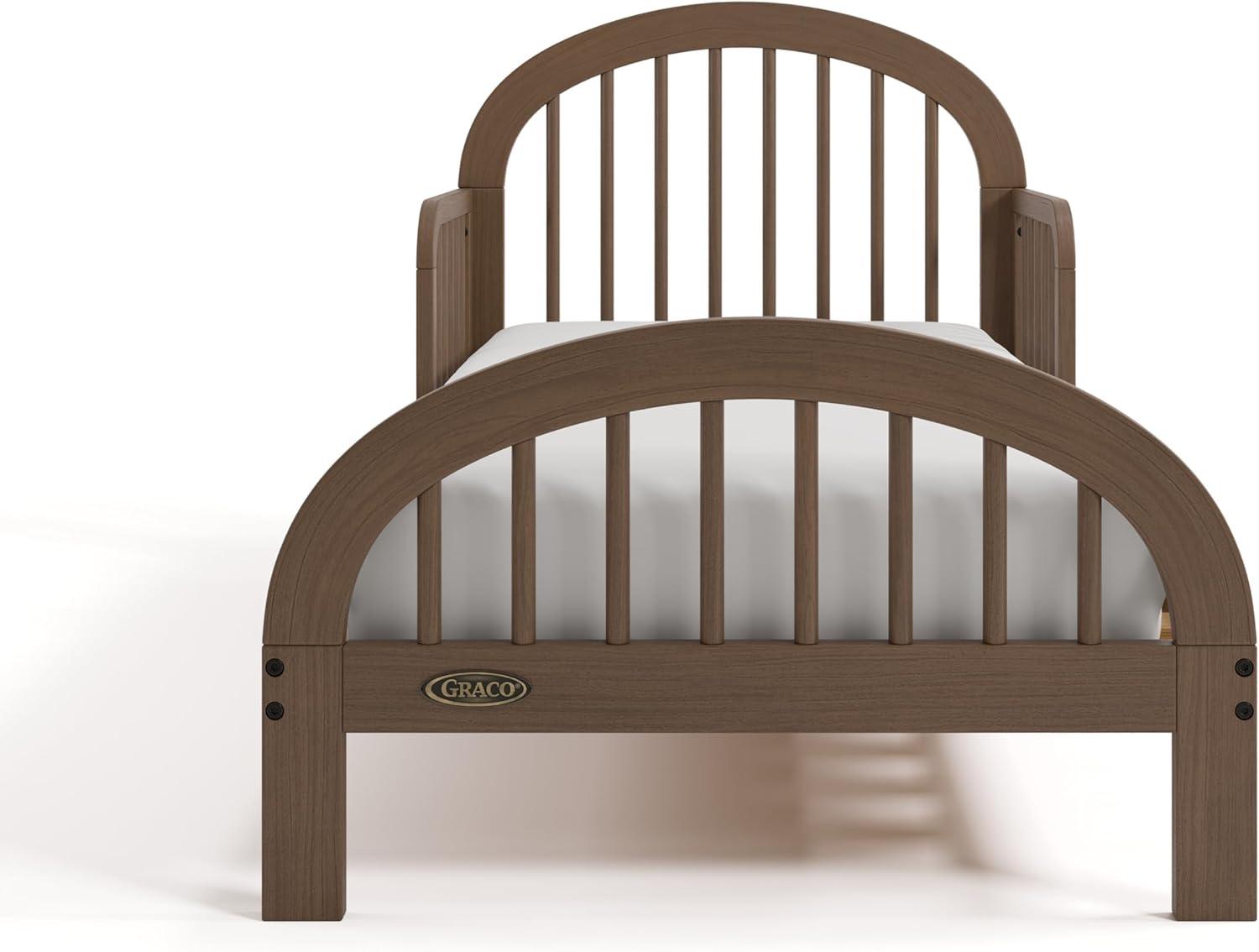 imageGraco Olivia Toddler Bed Driftwood GREENGUARD Gold Certified Includes Toddler Safety Guardrails Fits Standard Crib ampamp Toddler Mattress Stylish Arched DesignHazelnut