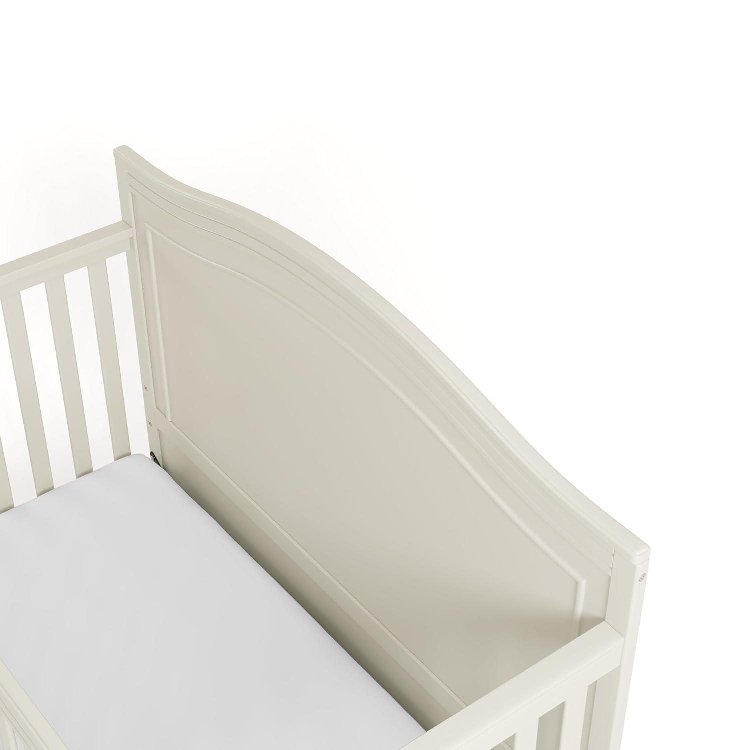 imageGraco Paris 4in1 Convertible Crib White GREENGUARD Gold Certified Converts to Toddler Bed and Daybed Fits Standard FullSize Crib Mattress Adjustable Mattress Support BaseFrosted Oat
