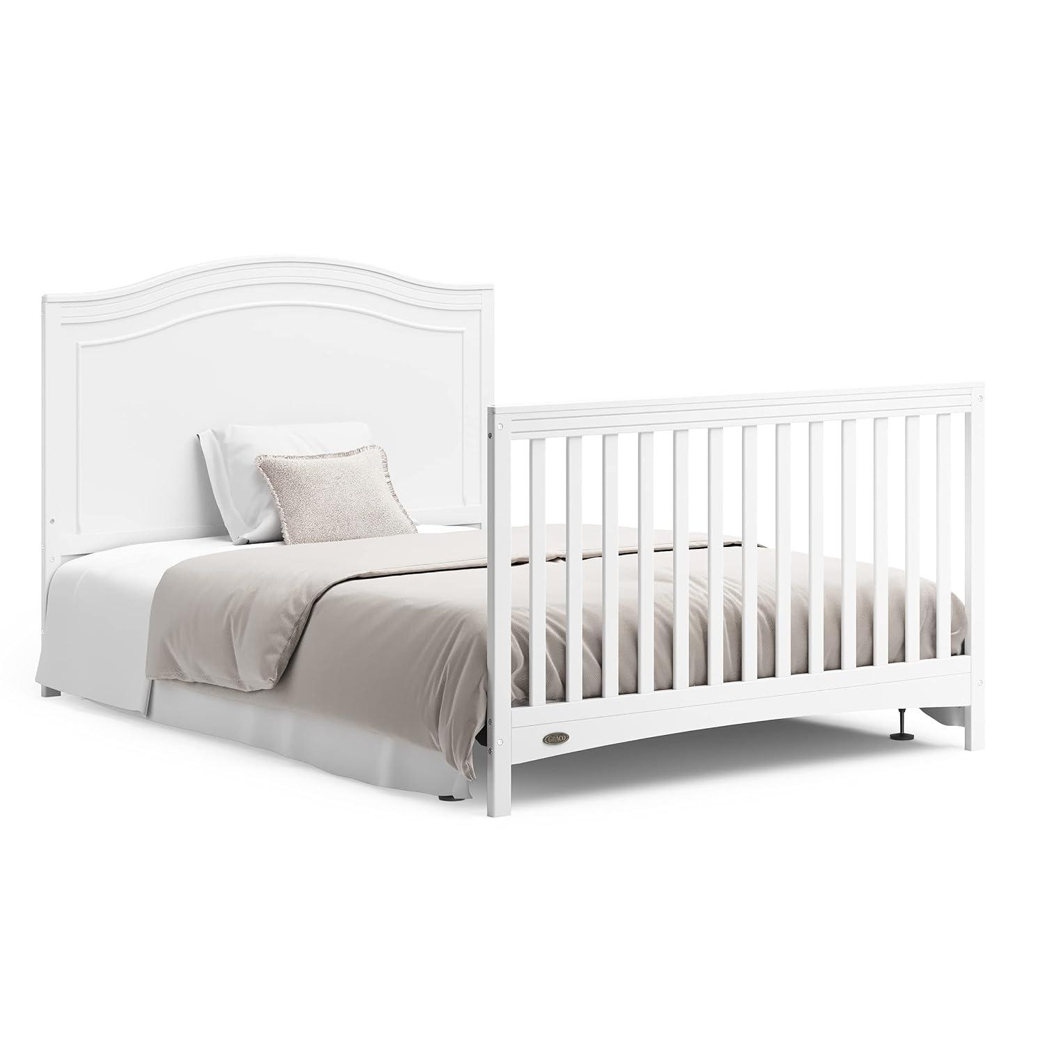imageGraco Paris 4in1 Convertible Crib White GREENGUARD Gold Certified Converts to Toddler Bed and Daybed Fits Standard FullSize Crib Mattress Adjustable Mattress Support BaseWhite