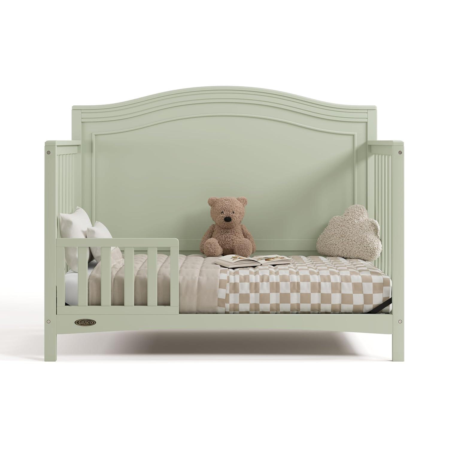 imageGraco Paris 4in1 Convertible Crib White GREENGUARD Gold Certified Converts to Toddler Bed and Daybed Fits Standard FullSize Crib Mattress Adjustable Mattress Support BaseSage