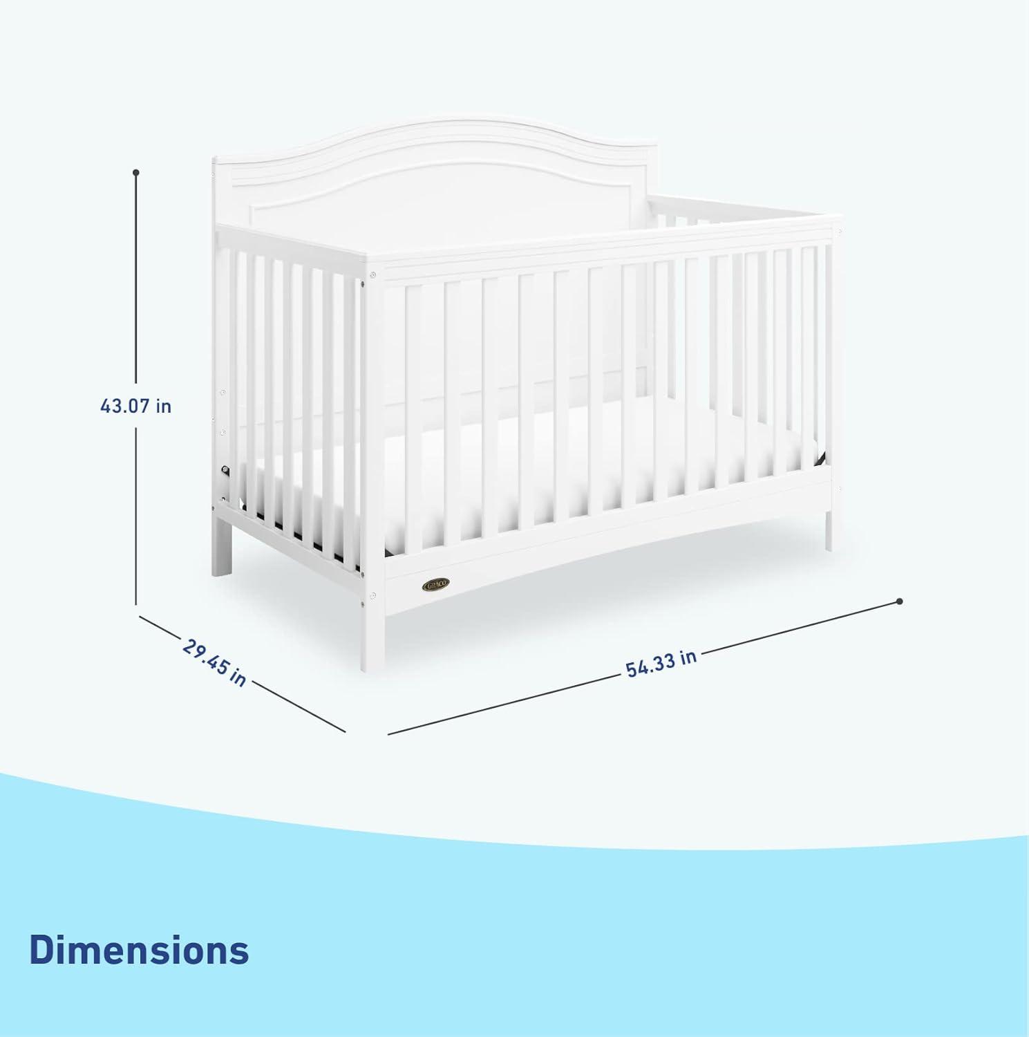 imageGraco Paris 4in1 Convertible Crib White GREENGUARD Gold Certified Converts to Toddler Bed and Daybed Fits Standard FullSize Crib Mattress Adjustable Mattress Support BaseWhite