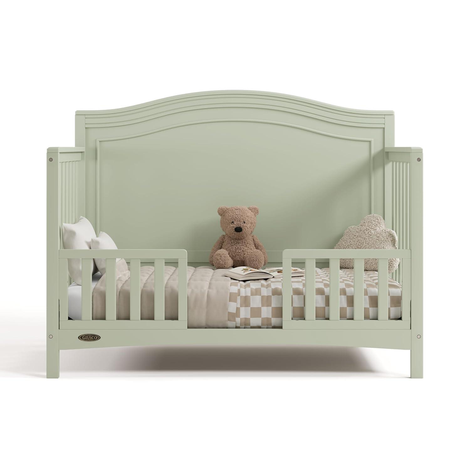 imageGraco Paris 4in1 Convertible Crib White GREENGUARD Gold Certified Converts to Toddler Bed and Daybed Fits Standard FullSize Crib Mattress Adjustable Mattress Support BaseSage
