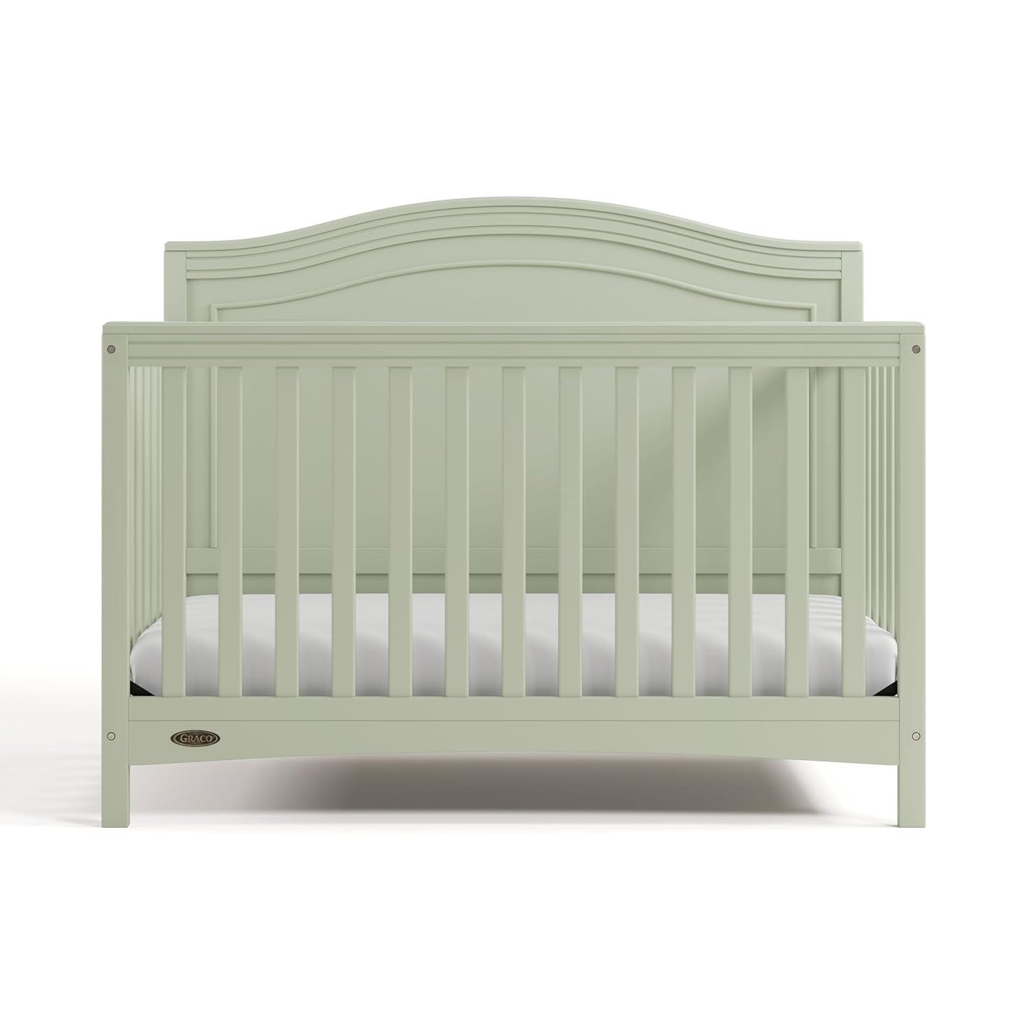 imageGraco Paris 4in1 Convertible Crib White GREENGUARD Gold Certified Converts to Toddler Bed and Daybed Fits Standard FullSize Crib Mattress Adjustable Mattress Support BaseSage
