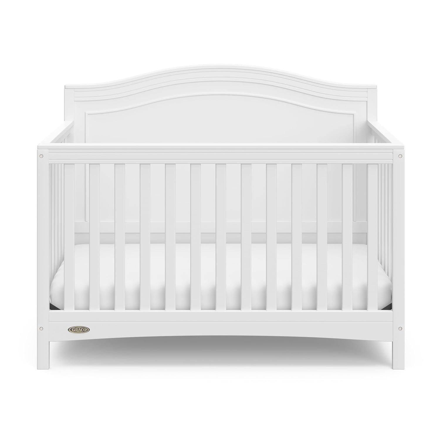 imageGraco Paris 4in1 Convertible Crib White GREENGUARD Gold Certified Converts to Toddler Bed and Daybed Fits Standard FullSize Crib Mattress Adjustable Mattress Support BaseWhite