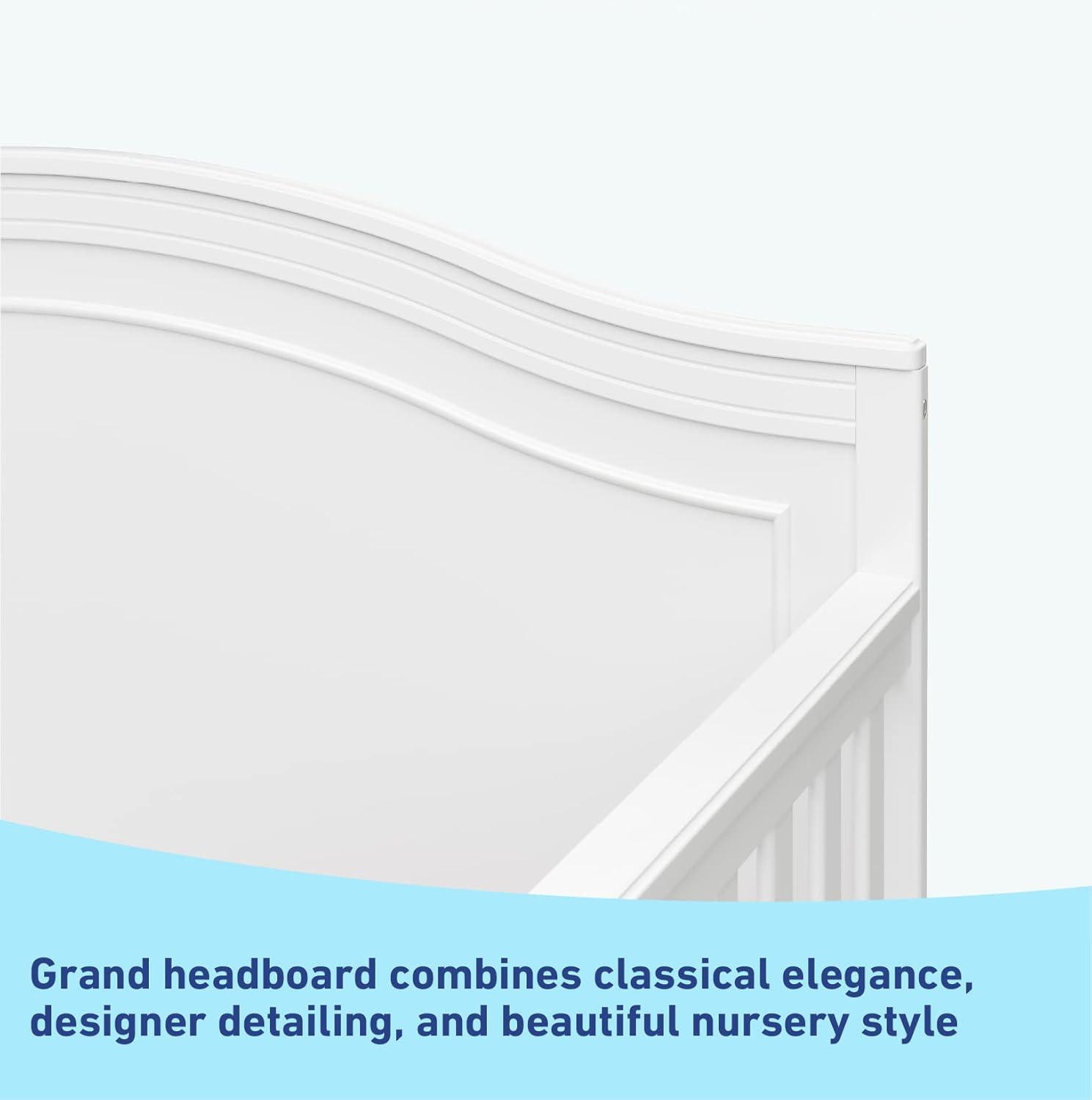 imageGraco Paris 4in1 Convertible Crib White GREENGUARD Gold Certified Converts to Toddler Bed and Daybed Fits Standard FullSize Crib Mattress Adjustable Mattress Support BaseWhite