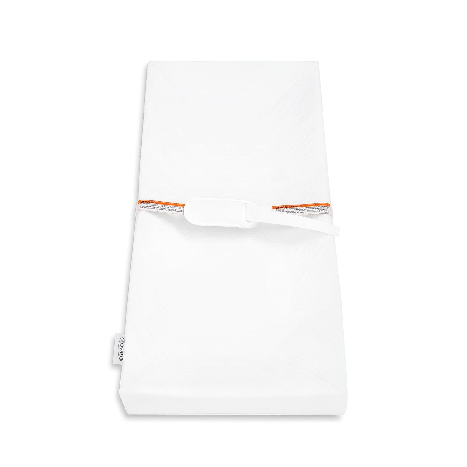 imageGraco Premium Contoured Changing Pad GREENGUARD Gold Certified WaterResistant UltraSoft Buckle Cover Contoured Baby Changing Pad Fits Most StandardSize Changing Toppers NonSkid Bottom4Sided