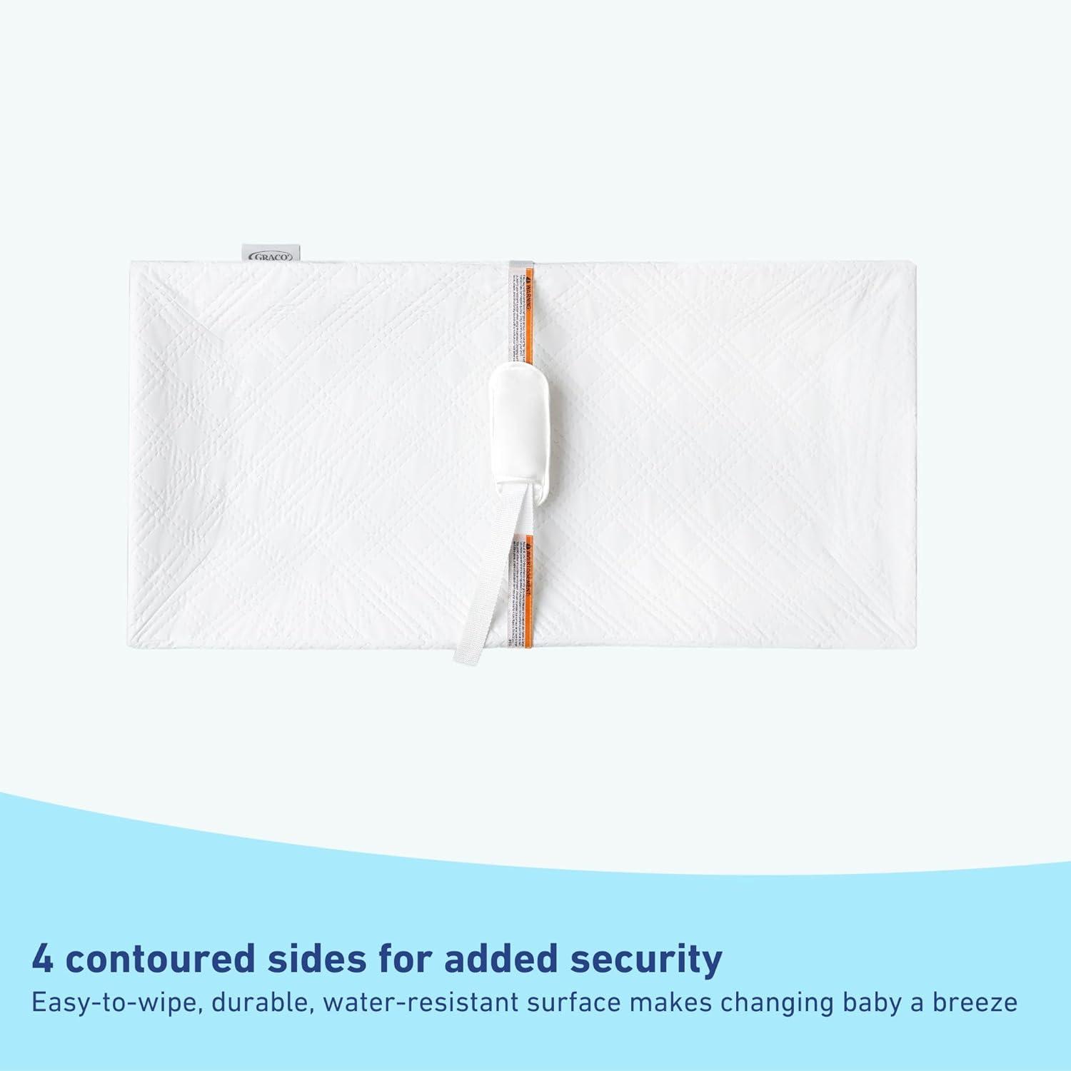 imageGraco Premium Contoured Changing Pad GREENGUARD Gold Certified WaterResistant UltraSoft Buckle Cover Contoured Baby Changing Pad Fits Most StandardSize Changing Toppers NonSkid Bottom4Sided