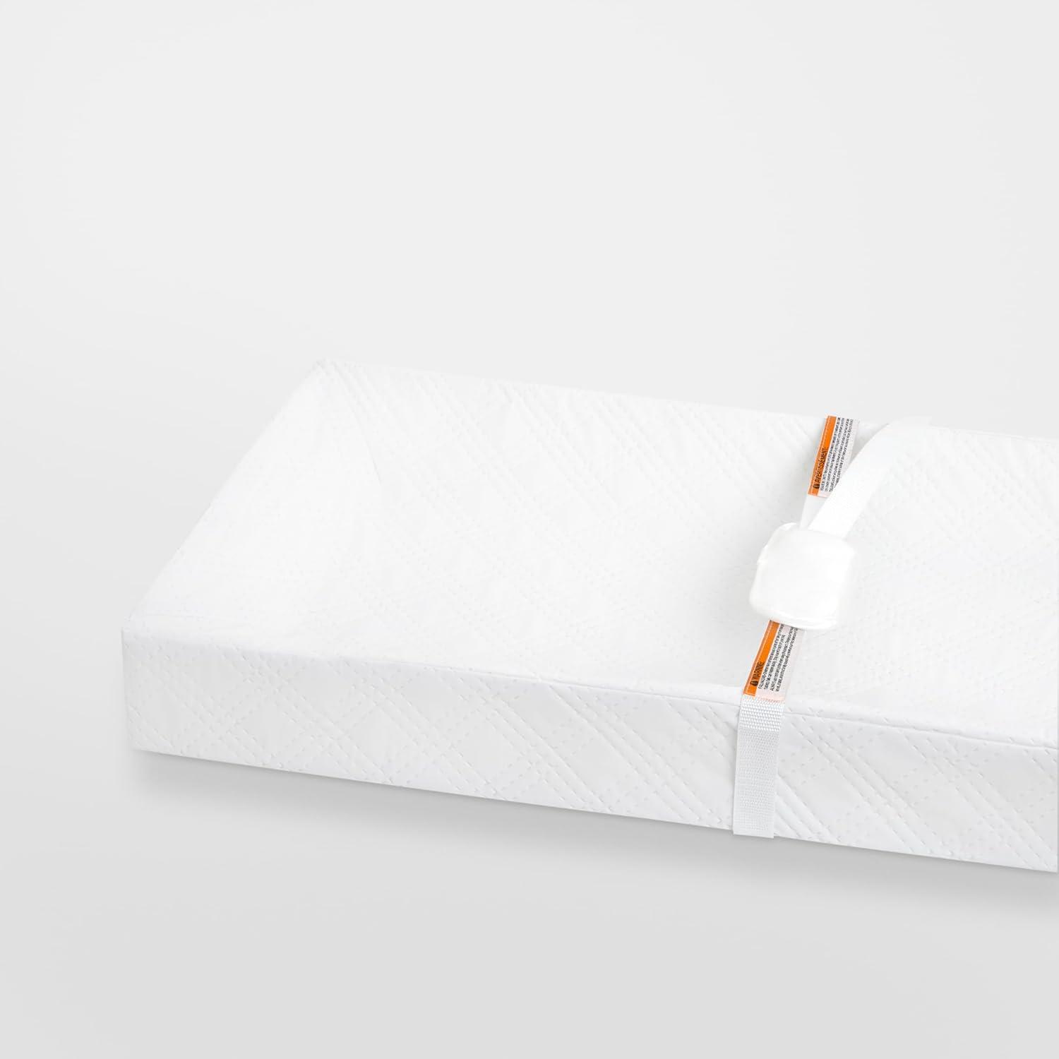 imageGraco Premium Contoured Changing Pad GREENGUARD Gold Certified WaterResistant UltraSoft Buckle Cover Contoured Baby Changing Pad Fits Most StandardSize Changing Toppers NonSkid Bottom4Sided