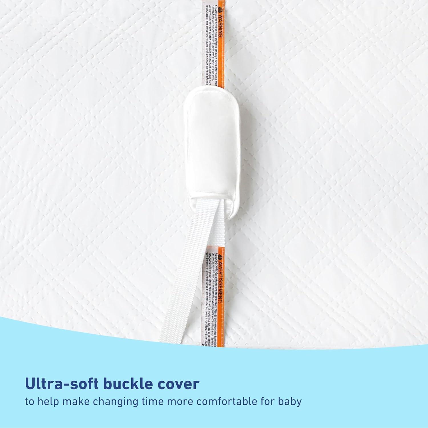 imageGraco Premium Contoured Changing Pad GREENGUARD Gold Certified WaterResistant UltraSoft Buckle Cover Contoured Baby Changing Pad Fits Most StandardSize Changing Toppers NonSkid Bottom4Sided