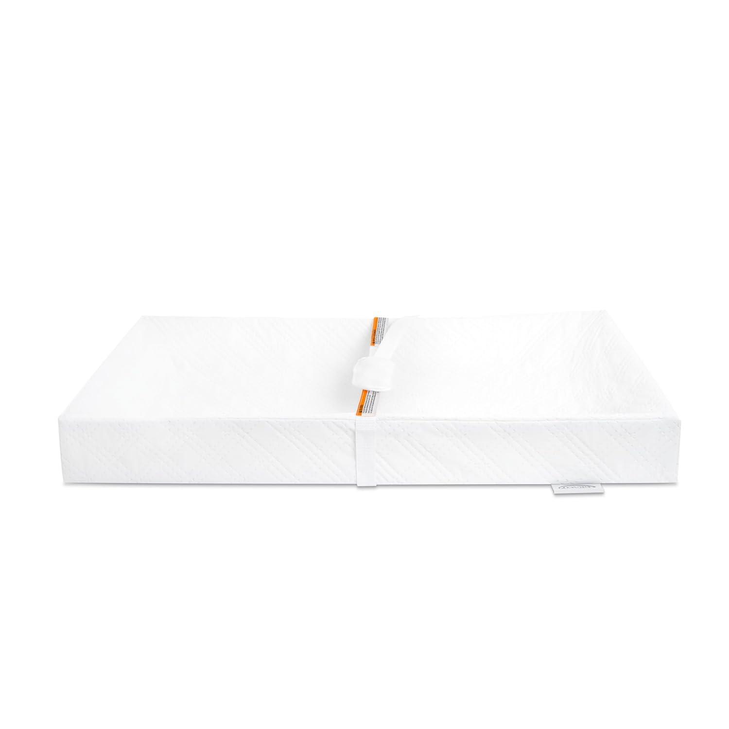 imageGraco Premium Contoured Changing Pad GREENGUARD Gold Certified WaterResistant UltraSoft Buckle Cover Contoured Baby Changing Pad Fits Most StandardSize Changing Toppers NonSkid Bottom4Sided