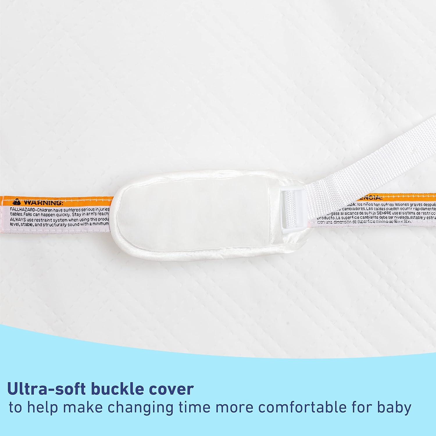 imageGraco Premium Contoured Changing Pad GREENGUARD Gold Certified WaterResistant UltraSoft Buckle Cover Contoured Baby Changing Pad Fits Most StandardSize Changing Toppers NonSkid BottomChanging Pad