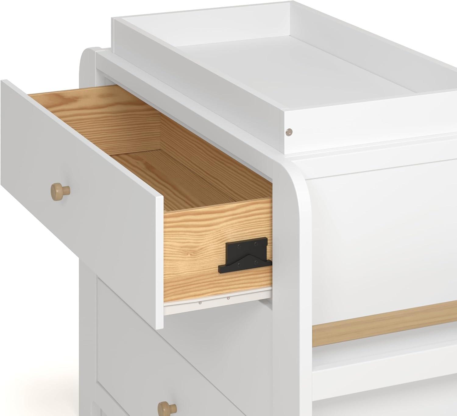 imageGraco ReadwithMe 6 Drawer Dresser with Bookshelves White with Driftwood GREENGUARD Gold Certified Storage for Baby and Kids Room Interlocking Drawer SystemWhite With Driftwood