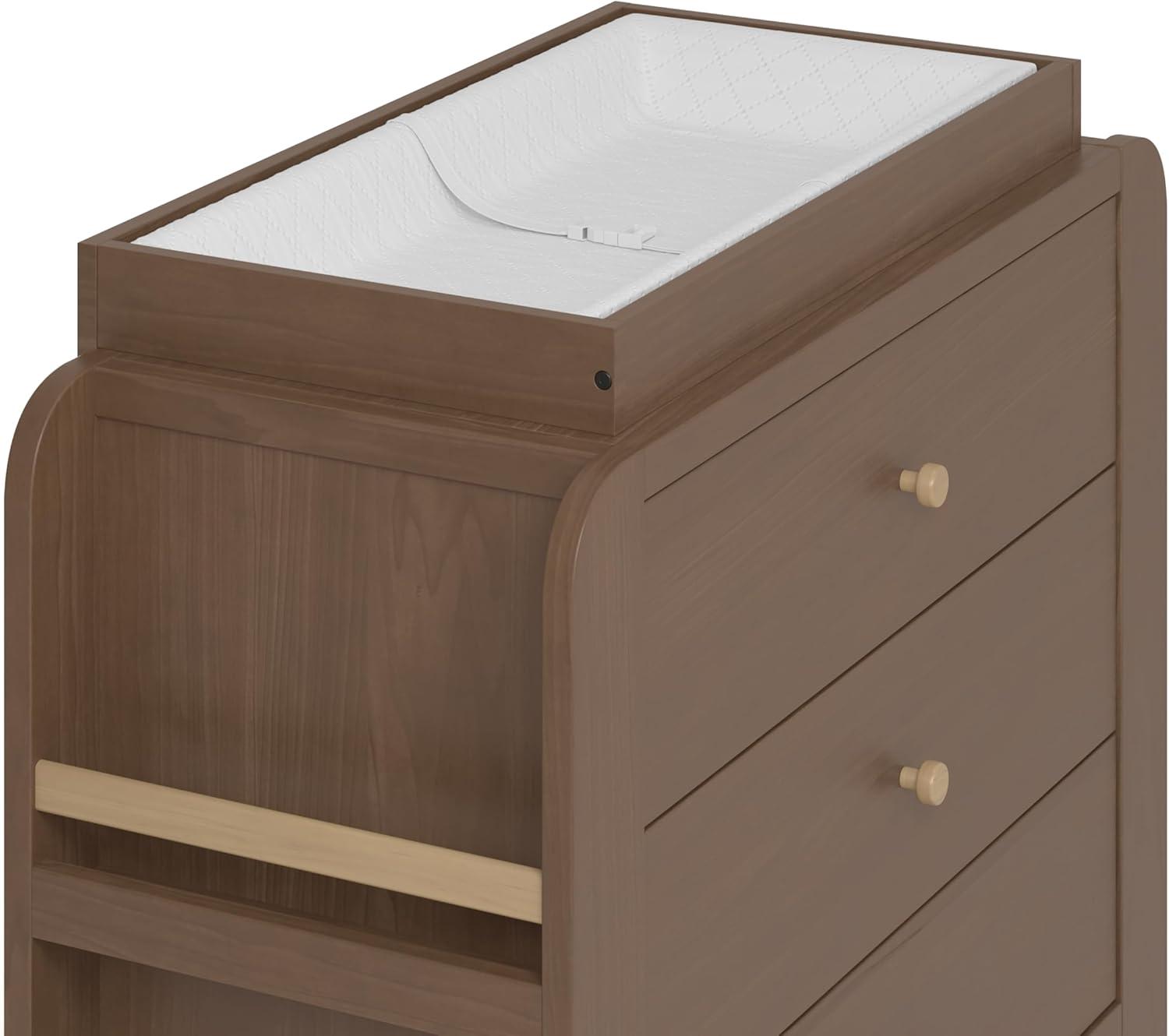 imageGraco ReadwithMe 6 Drawer Dresser with Bookshelves White with Driftwood GREENGUARD Gold Certified Storage for Baby and Kids Room Interlocking Drawer SystemHazelnut With Driftwood