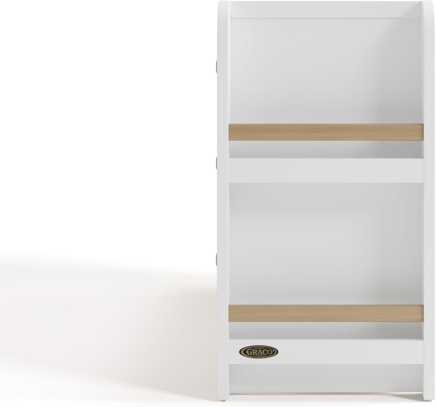 imageGraco ReadwithMe 6 Drawer Dresser with Bookshelves White with Driftwood GREENGUARD Gold Certified Storage for Baby and Kids Room Interlocking Drawer SystemWhite With Driftwood