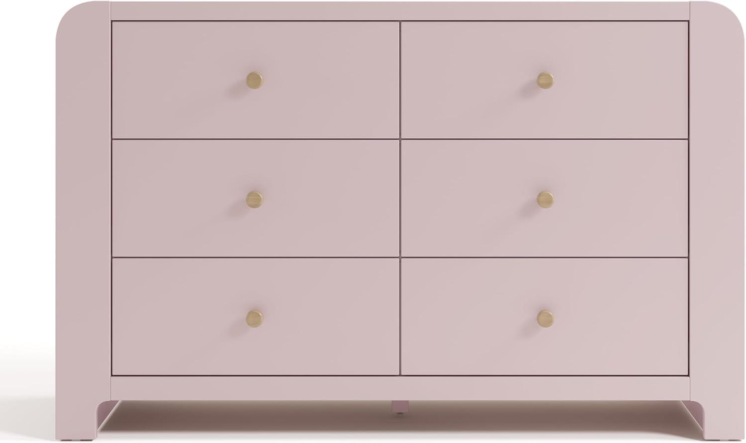 imageGraco ReadwithMe 6 Drawer Dresser with Bookshelves White with Driftwood GREENGUARD Gold Certified Storage for Baby and Kids Room Interlocking Drawer SystemBlush With Driftwood