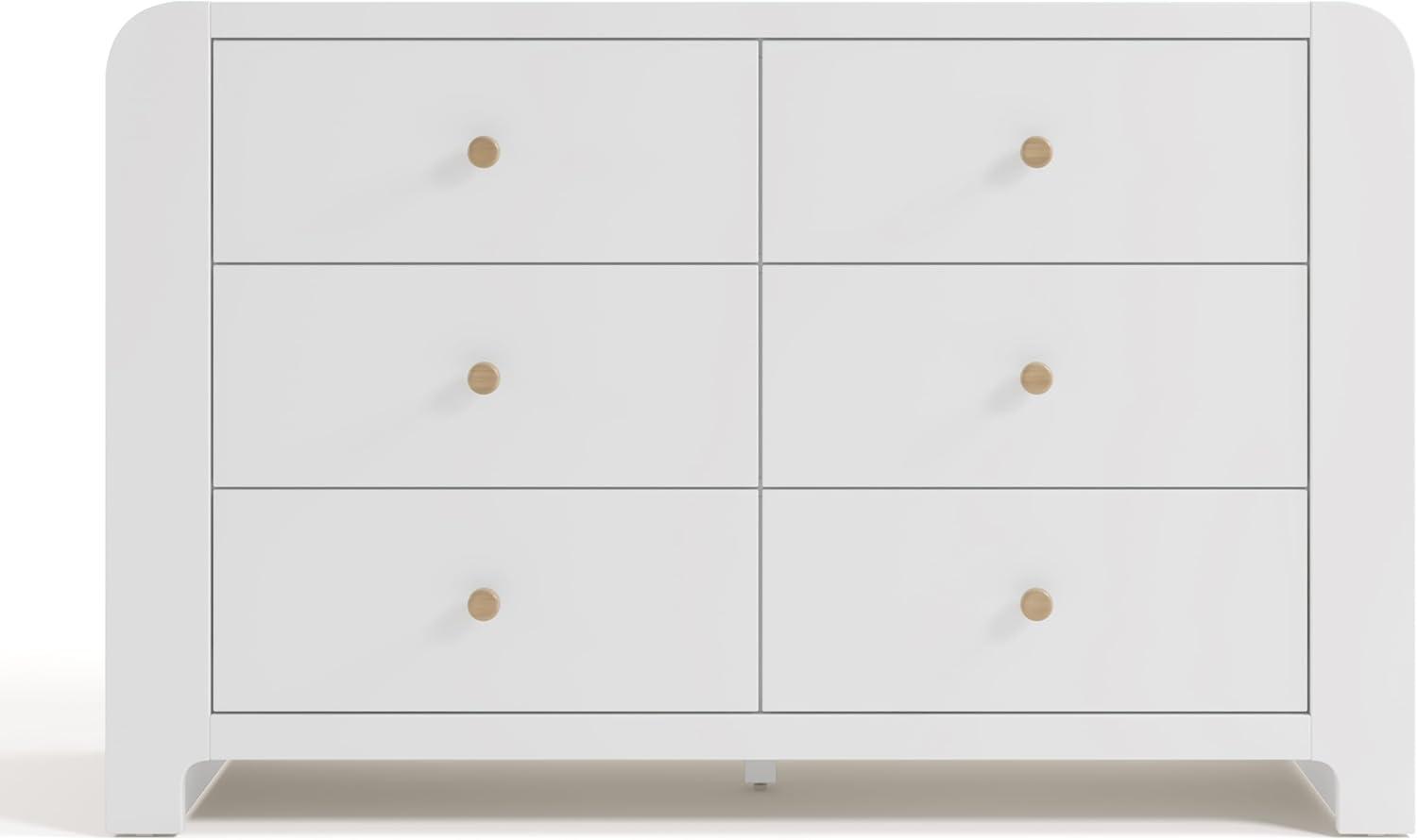 imageGraco ReadwithMe 6 Drawer Dresser with Bookshelves White with Driftwood GREENGUARD Gold Certified Storage for Baby and Kids Room Interlocking Drawer SystemWhite With Driftwood