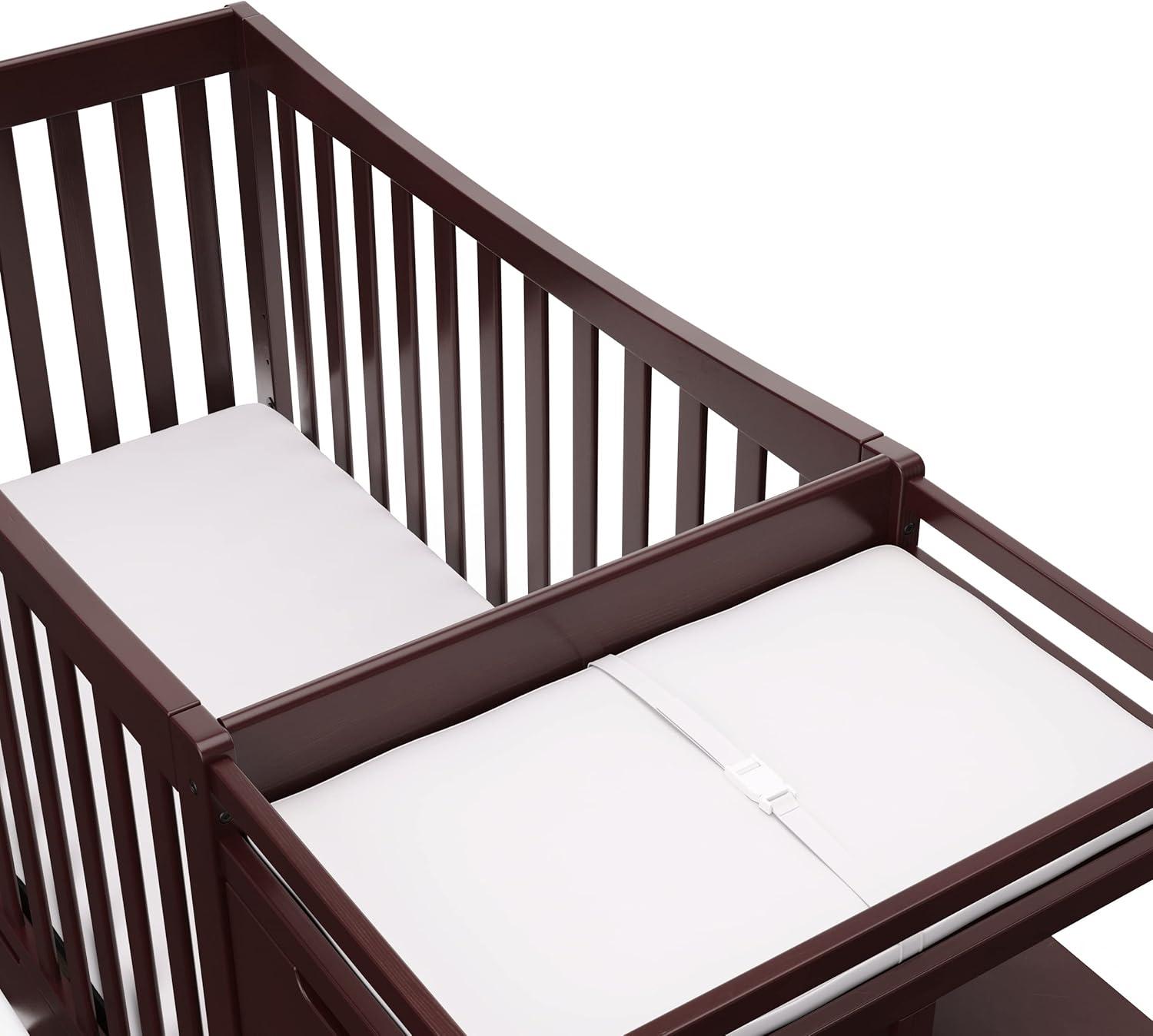 imageGraco Remi 4in1 Convertible Crib ampamp Changer White GREENGUARD Gold Certified Fits Standard Crib Mattress Converts to Toddler Bed and Full Bed 4 Adjustable Mattress HeightsEspresso