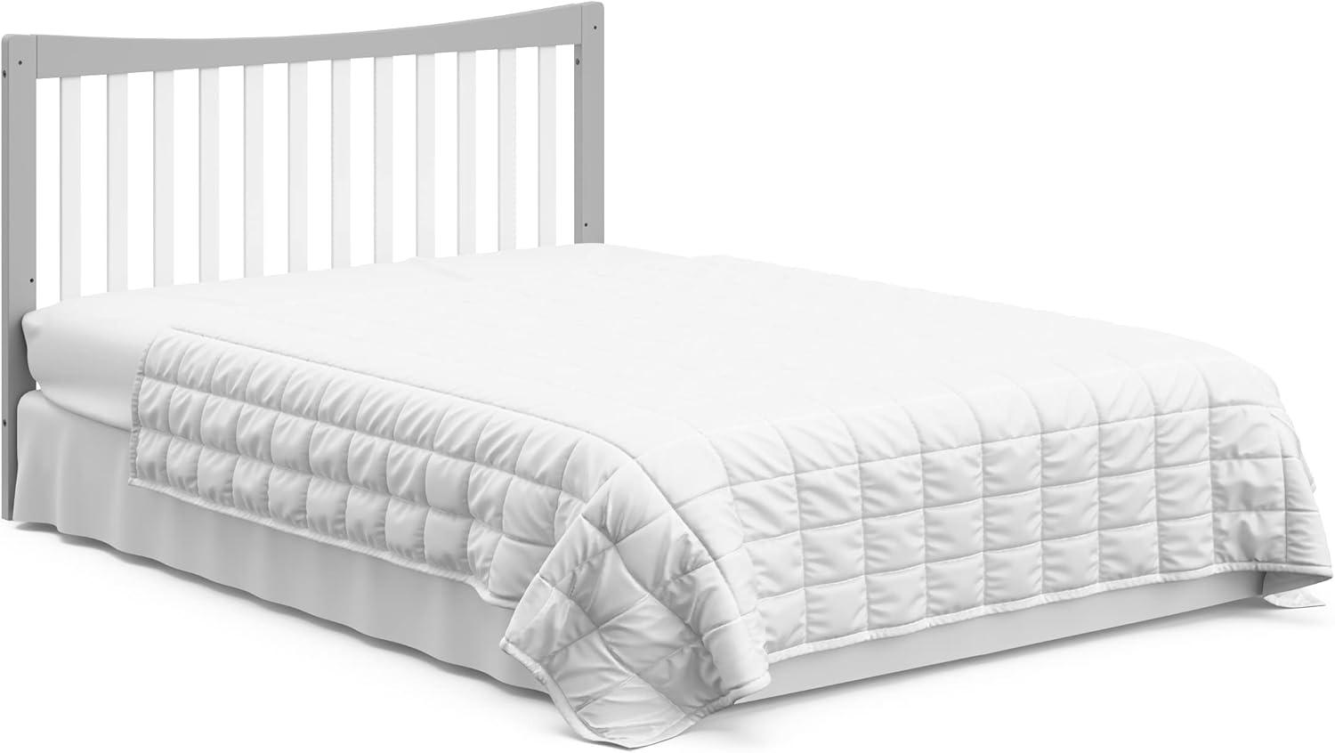 imageGraco Remi 4in1 Convertible Crib ampamp Changer White GREENGUARD Gold Certified Fits Standard Crib Mattress Converts to Toddler Bed and Full Bed 4 Adjustable Mattress HeightsPebble Gray White