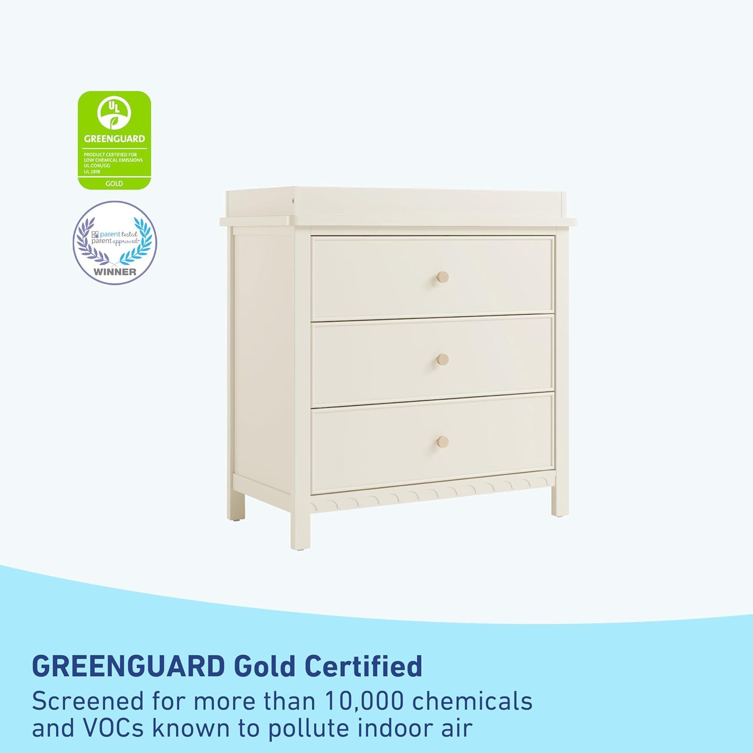 imageGraco Sasha 6 Drawer Dresser White GREENGUARD Gold Certified Wood Storage for Nursery or Kids Room Safe Interlocking Drawer System ampamp Easy Assembly with PreInstalled TracksFrosted Oat