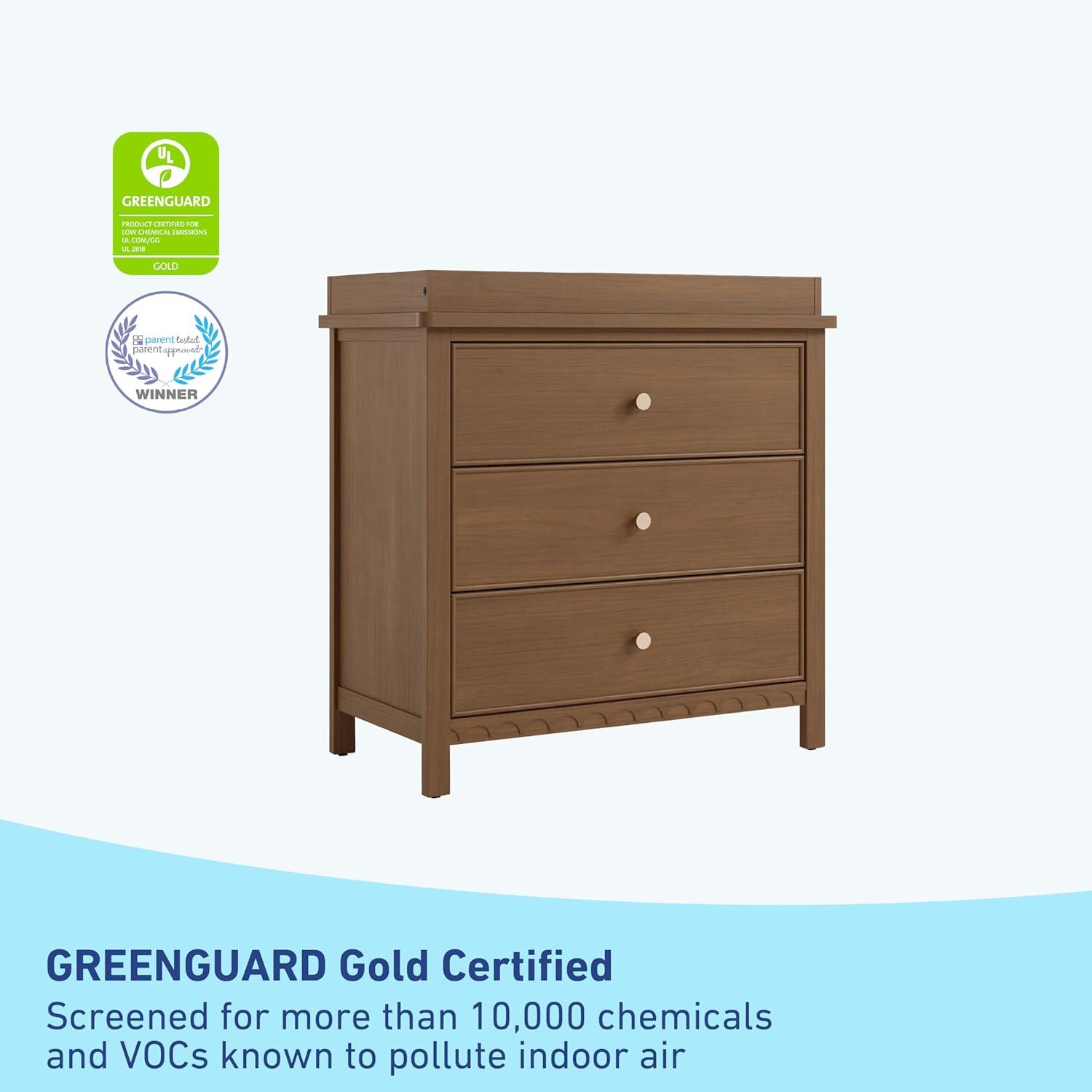 imageGraco Sasha 6 Drawer Dresser White GREENGUARD Gold Certified Wood Storage for Nursery or Kids Room Safe Interlocking Drawer System ampamp Easy Assembly with PreInstalled TracksHazelnut