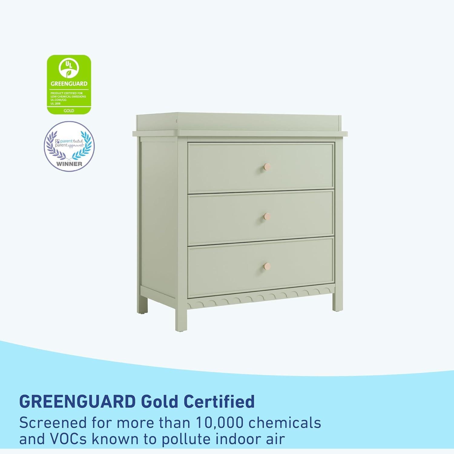 imageGraco Sasha 6 Drawer Dresser White GREENGUARD Gold Certified Wood Storage for Nursery or Kids Room Safe Interlocking Drawer System ampamp Easy Assembly with PreInstalled TracksSage