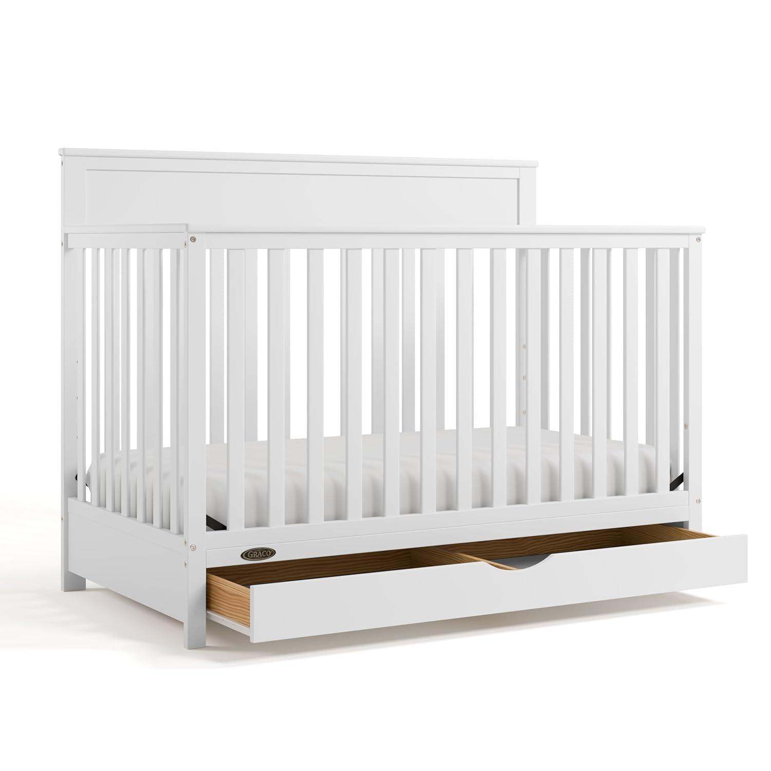 imageGraco Shiloh 5in1 Convertible Crib ampamp Changer with Drawer White GREENGUARD Gold Certified Baby Crib Crafted from Wood Converts to Toddler Bed Daybed and FullSize BedWhite