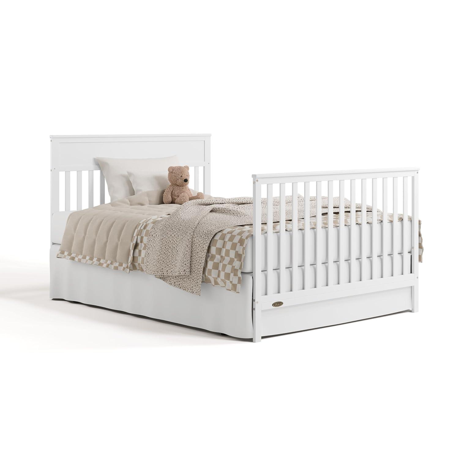 imageGraco Shiloh 5in1 Convertible Crib ampamp Changer with Drawer White GREENGUARD Gold Certified Baby Crib Crafted from Wood Converts to Toddler Bed Daybed and FullSize BedWhite