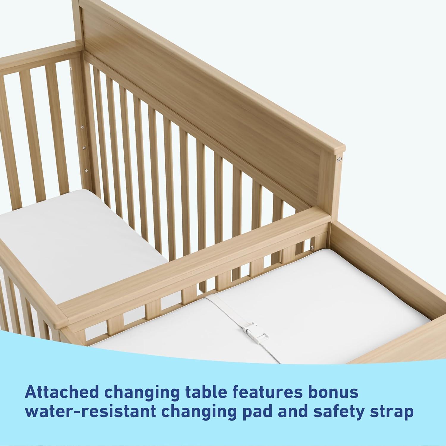 imageGraco Shiloh 5in1 Convertible Crib ampamp Changer with Drawer White GREENGUARD Gold Certified Baby Crib Crafted from Wood Converts to Toddler Bed Daybed and FullSize BedDriftwood