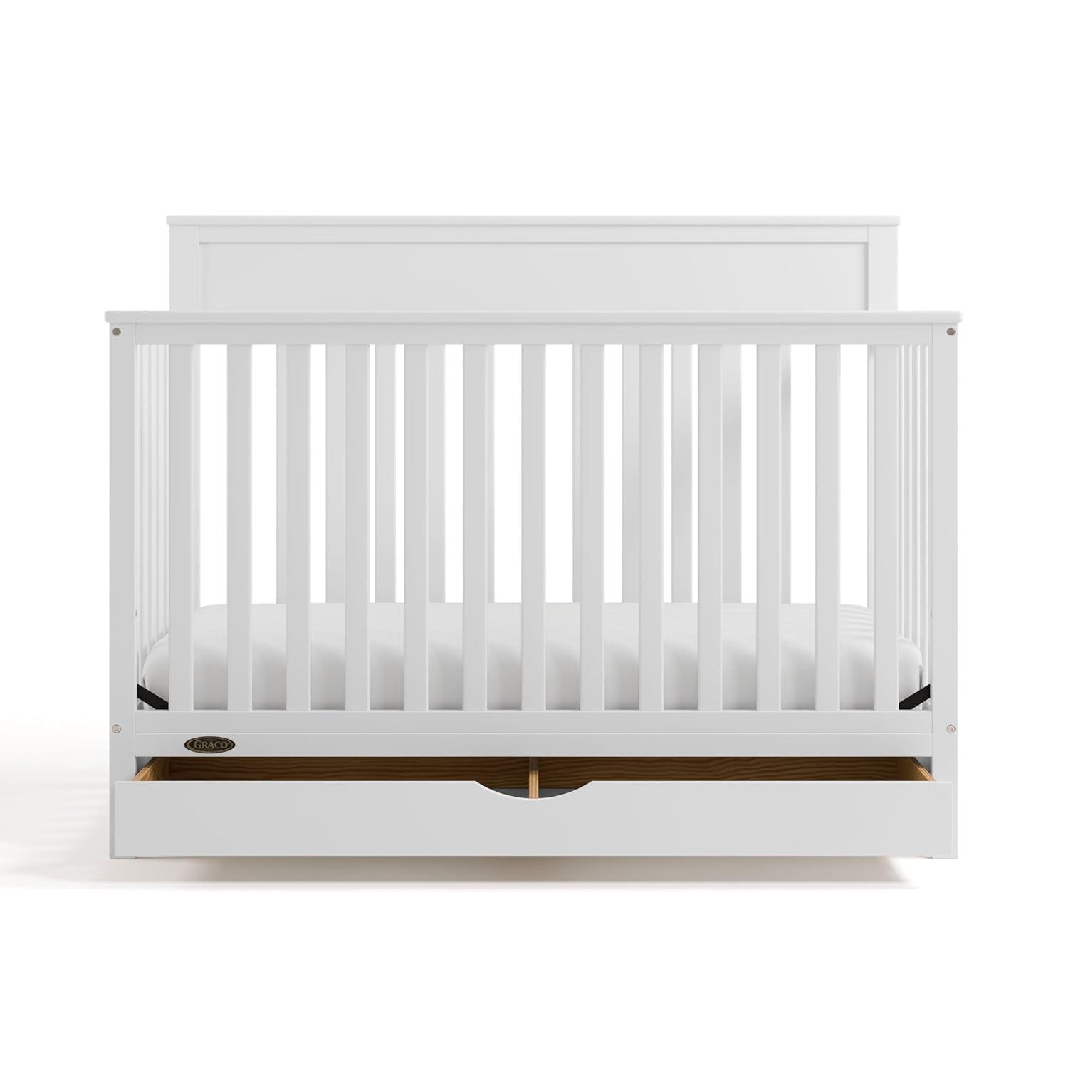 imageGraco Shiloh 5in1 Convertible Crib ampamp Changer with Drawer White GREENGUARD Gold Certified Baby Crib Crafted from Wood Converts to Toddler Bed Daybed and FullSize BedWhite