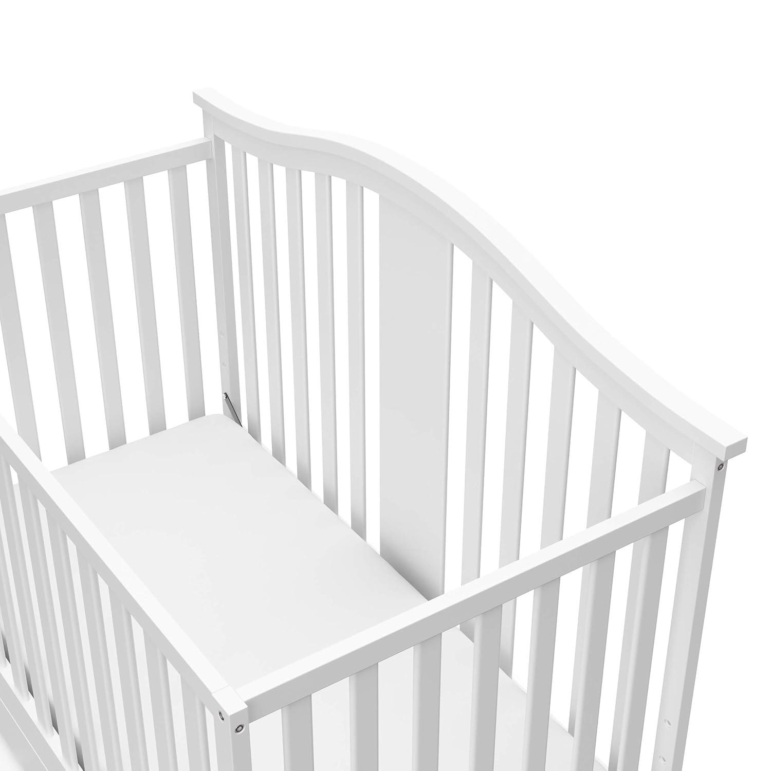 imageGraco Solano 4in1 Convertible Crib with Drawer Combo White GREENGUARD Gold Certified Includes FullSize Nursery Storage Drawer Converts to Toddler Bed and FullSize BedWhite