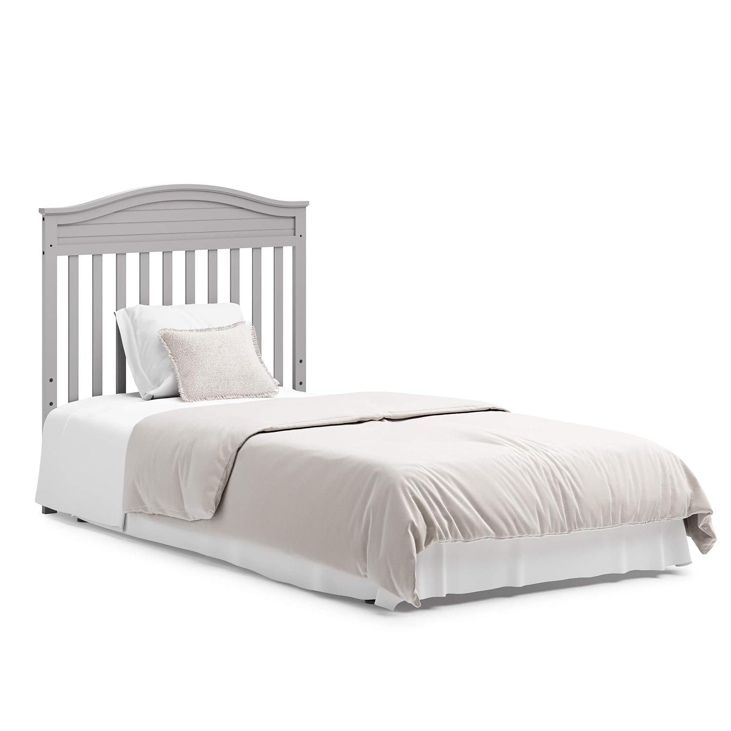 imageGraco Stella 4in1 Convertible Mini Crib with Bonus Mattress White Includes Bonus 275 Inch Thick Mattress with WaterResistant Cover Converts to Twin Bed Ideal Crib for Small SpacesPebble Gray