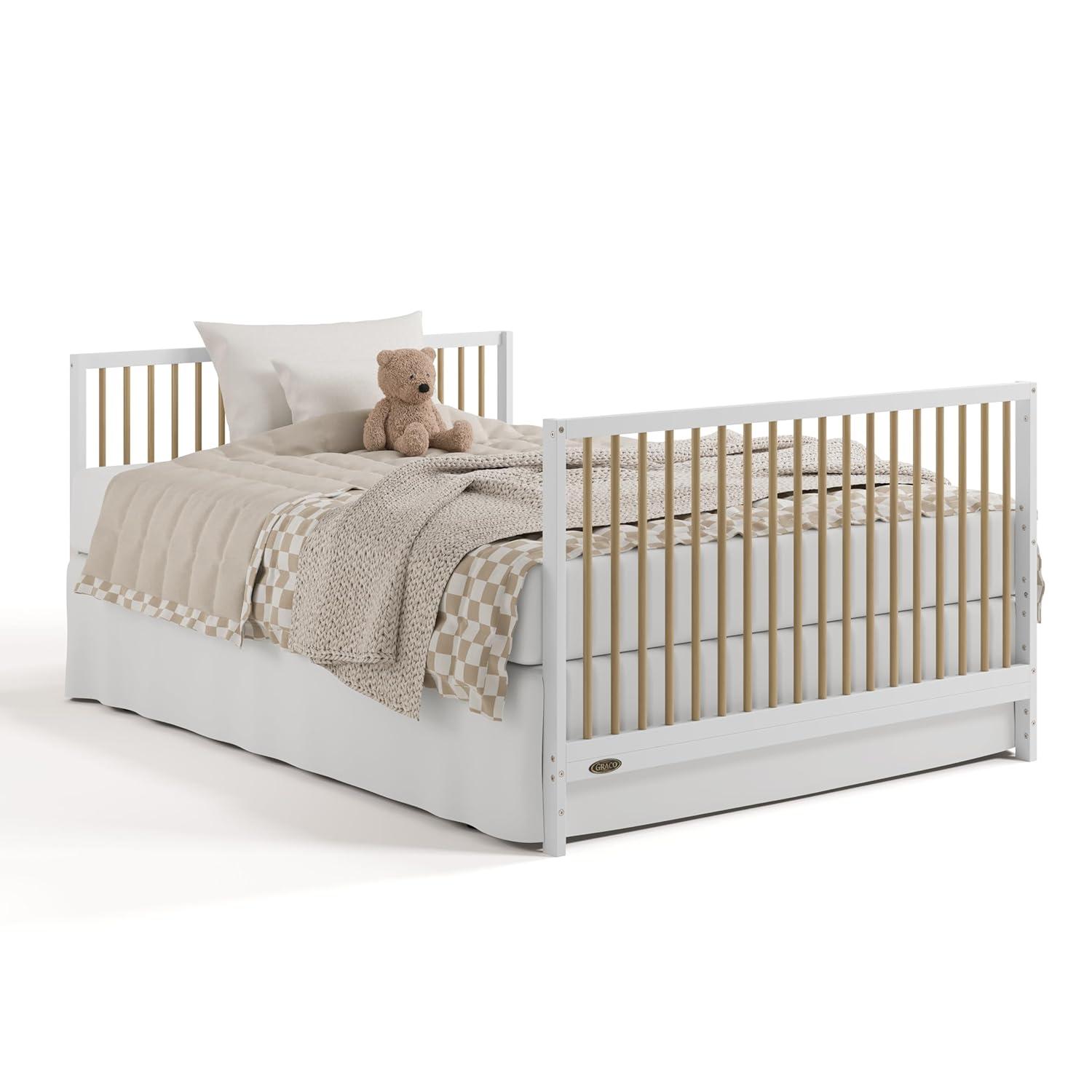 imageGraco Teddi 5in1 Convertible Crib ampamp Changer with Drawer Olive GREENGUARD Gold Certified Baby Crib Crafted from Wood Converts to Toddler Bed Daybed and FullSize BedWhiteDriftwood