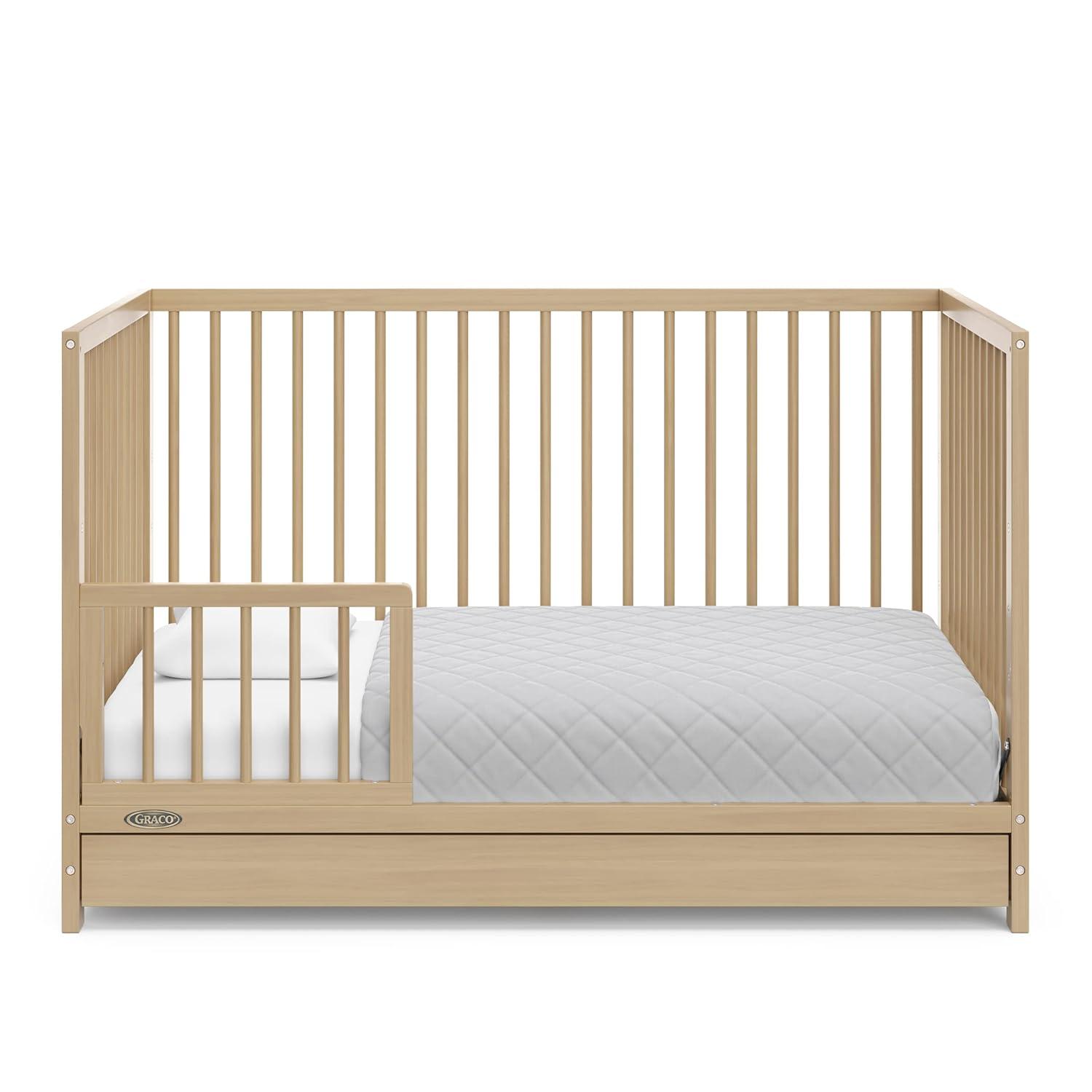 imageGraco Teddi 5in1 Convertible Crib ampamp Changer with Drawer Olive GREENGUARD Gold Certified Baby Crib Crafted from Wood Converts to Toddler Bed Daybed and FullSize BedDriftwood