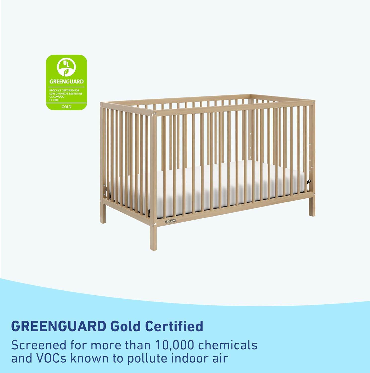 imageGraco Teddi 5in1 Convertible Crib ampamp Changer with Drawer Olive GREENGUARD Gold Certified Baby Crib Crafted from Wood Converts to Toddler Bed Daybed and FullSize BedDriftwood