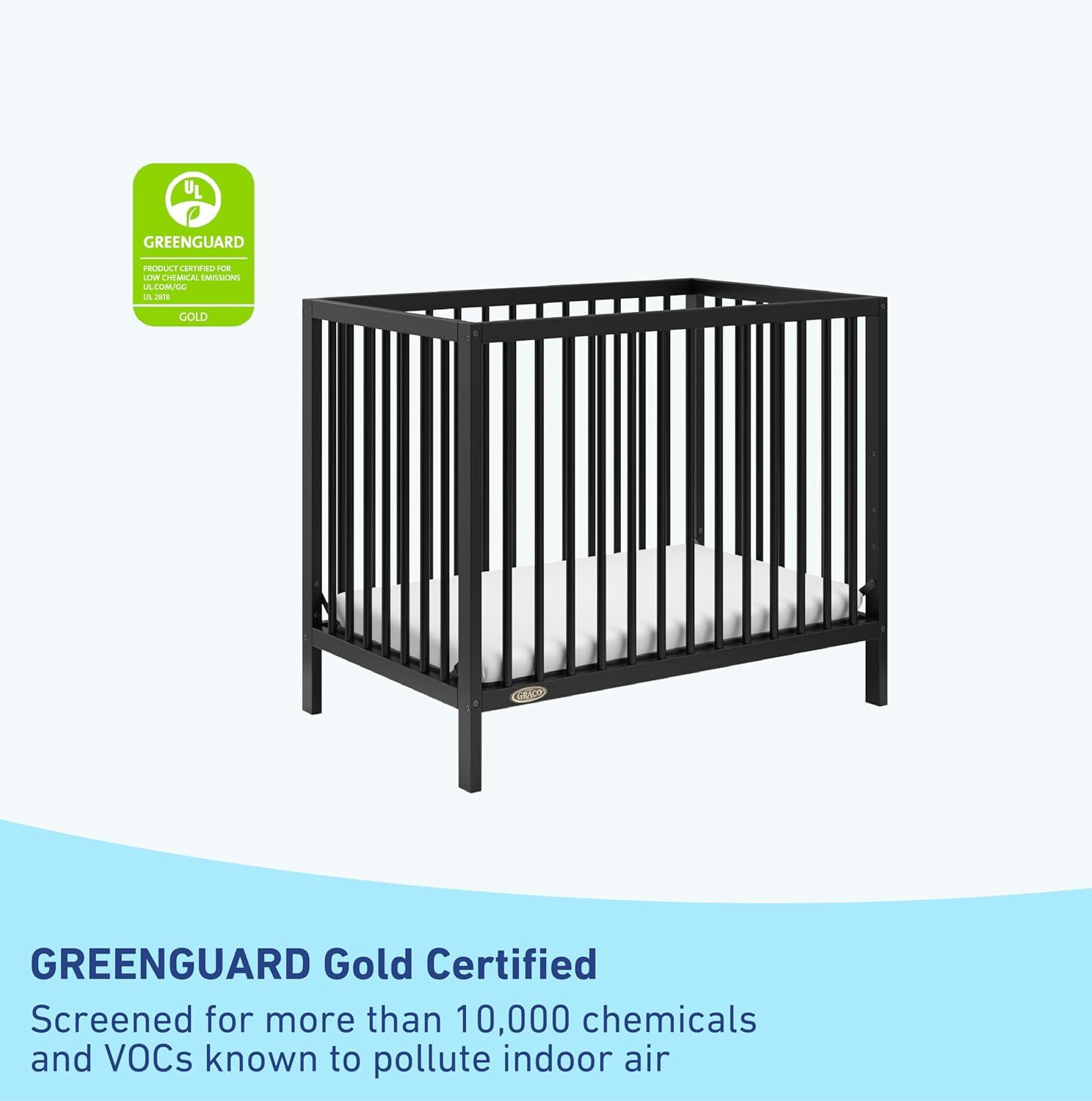imageGraco Teddi 5in1 Convertible Crib ampamp Changer with Drawer Olive GREENGUARD Gold Certified Baby Crib Crafted from Wood Converts to Toddler Bed Daybed and FullSize BedBlack