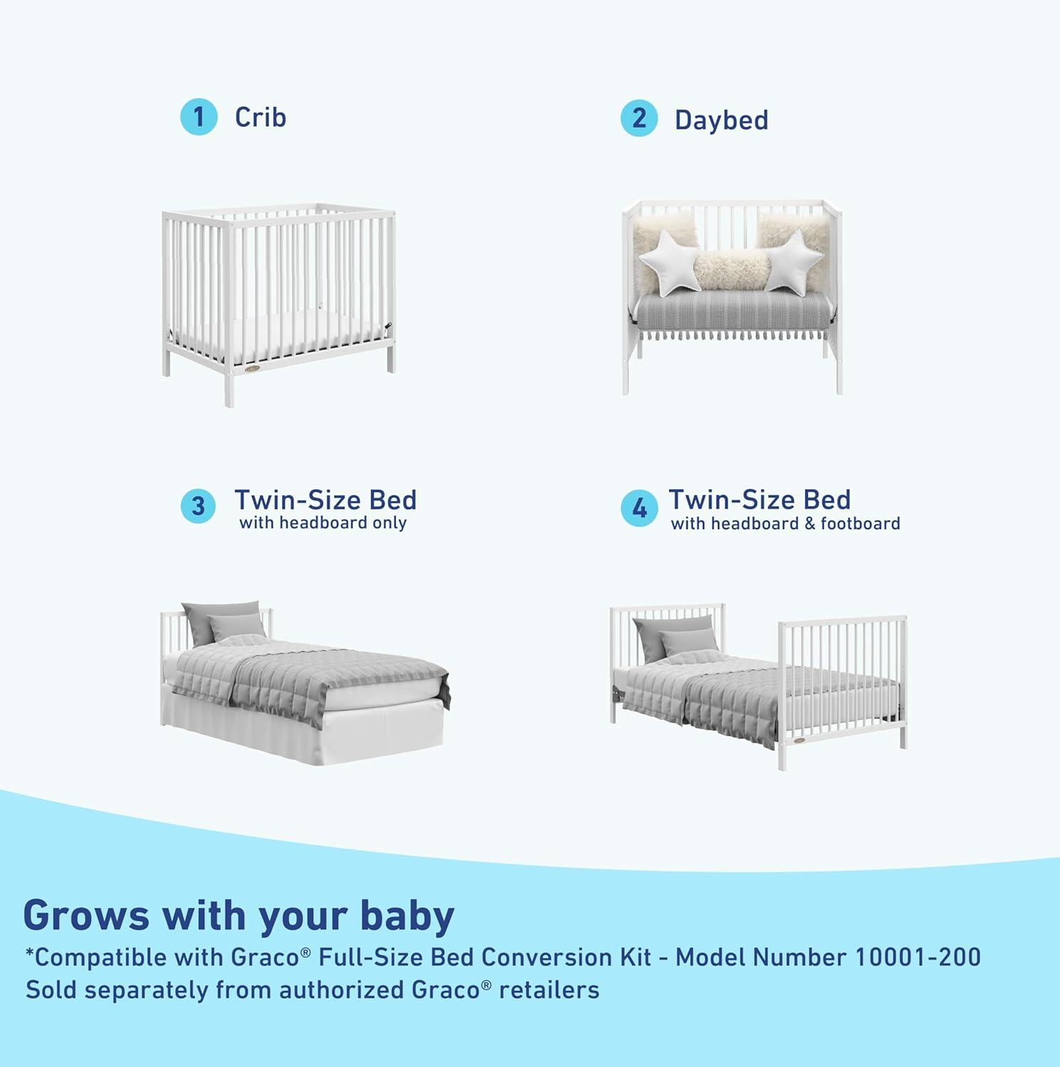 imageGraco Teddi 5in1 Convertible Crib ampamp Changer with Drawer Olive GREENGUARD Gold Certified Baby Crib Crafted from Wood Converts to Toddler Bed Daybed and FullSize BedWhite